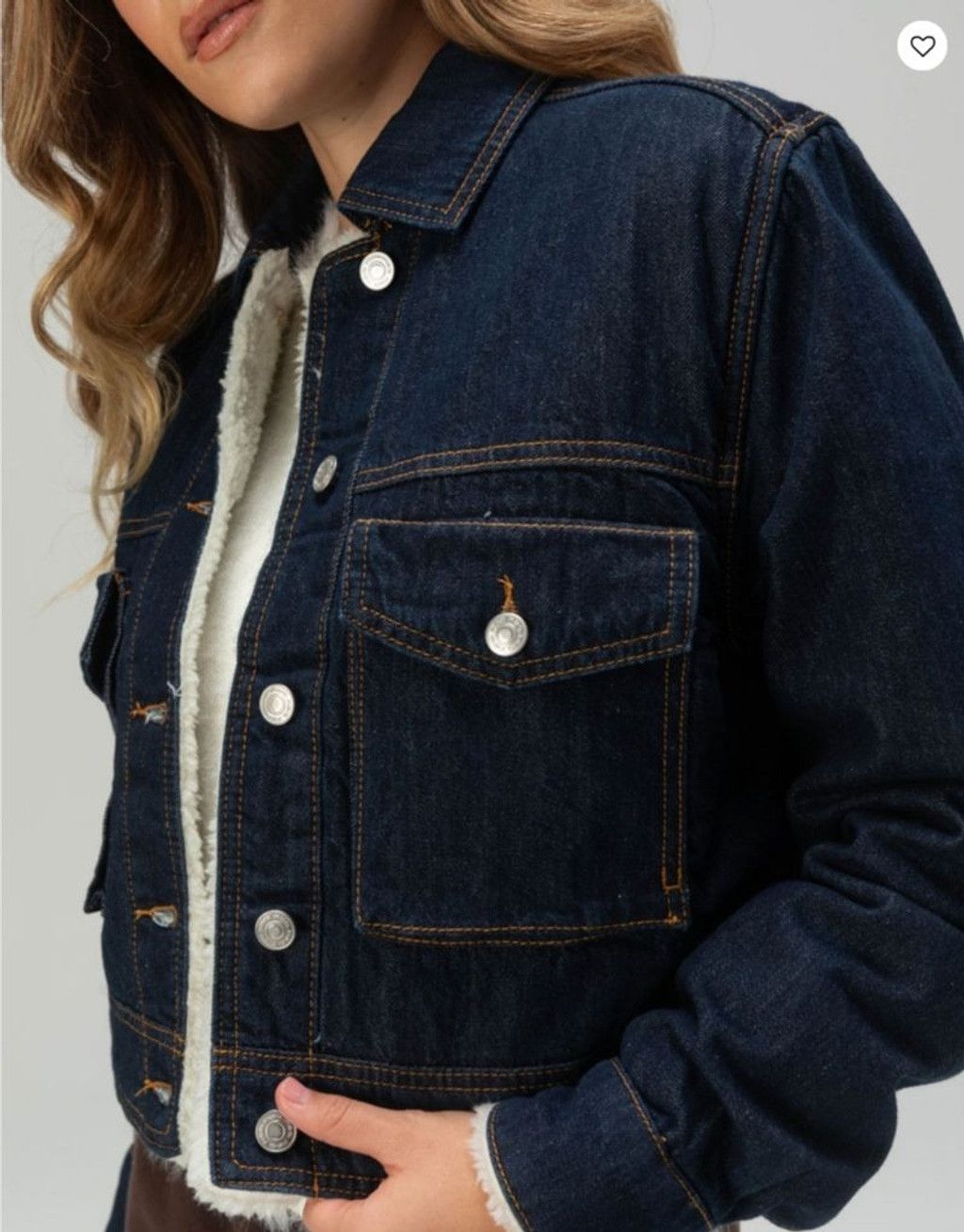 Tillys Women's Tillys Blue Sherpa Lined Denim Jean Jacket Size M Size M / US 6-8 / IT 42-44 - 2 Thumbnail