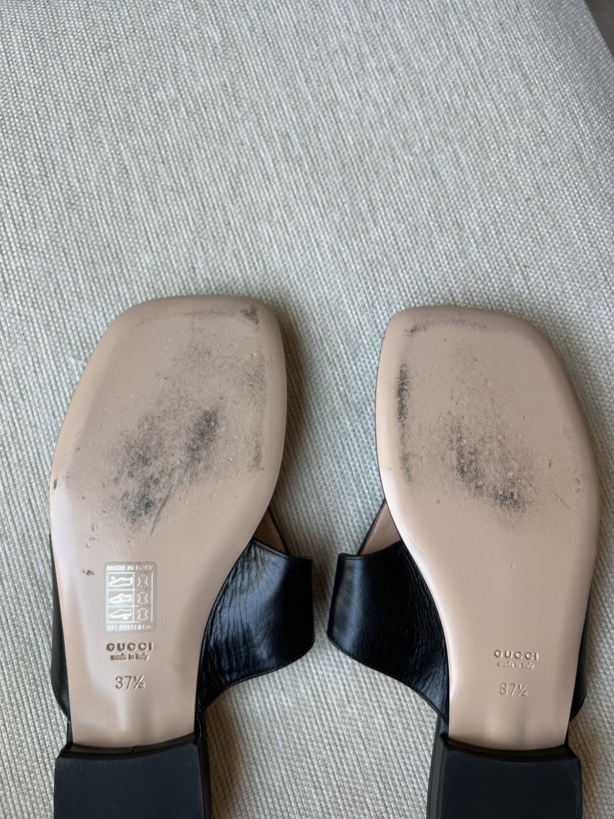 Gucci Gucci Blondie Logo-embellished leather Sandals Black Size US 7.5 / IT 37.5 - 7 Thumbnail