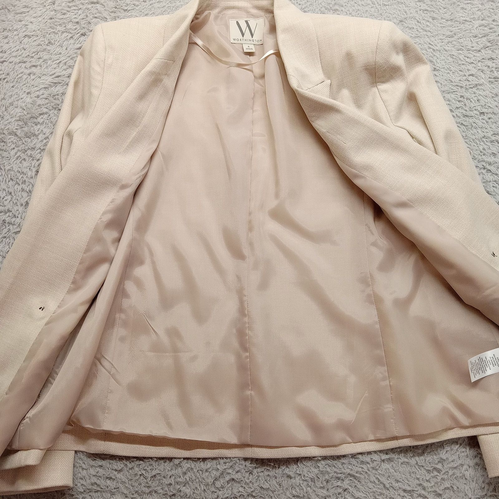 Worthington Worthington Blazer Jacket 6 Women's Biege Lined New Size S / US 4 / IT 40 - 2 Thumbnail