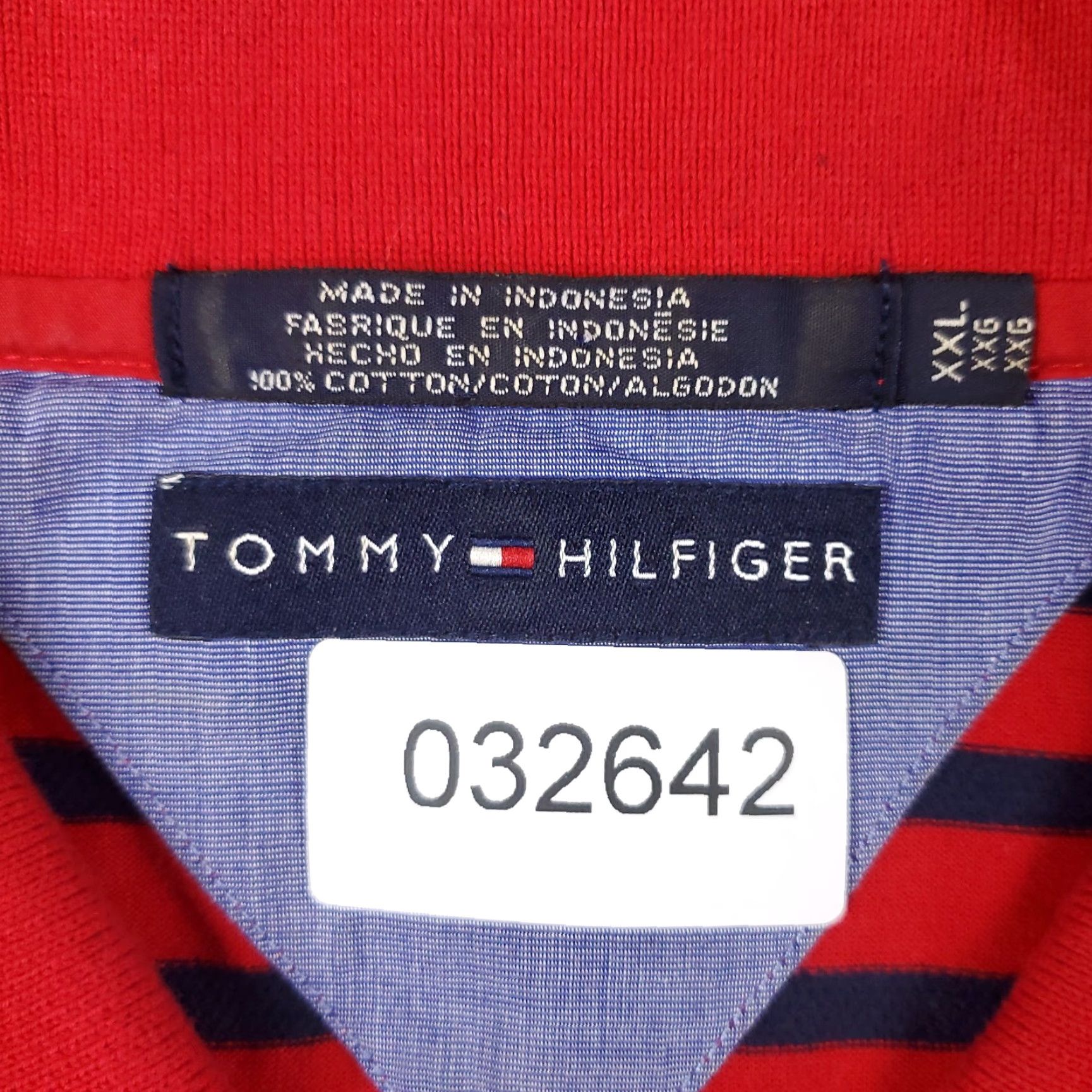 Tommy Hilfiger Tommy Hilfiger Polo Shirt 2XL Red Blue Striped Casual Short Sleeve Mens Size US XXL / EU 58 / 5 - 6 Thumbnail