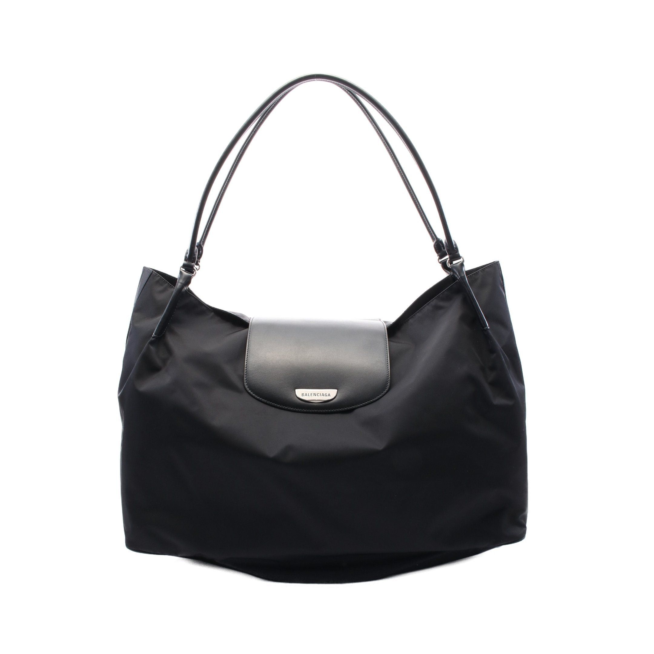 Balenciaga Balenciaga Geneve Large Hobo Shoulder Bag Tote Nylon Leather Black Size ONE SIZE - 1 Thumbnail