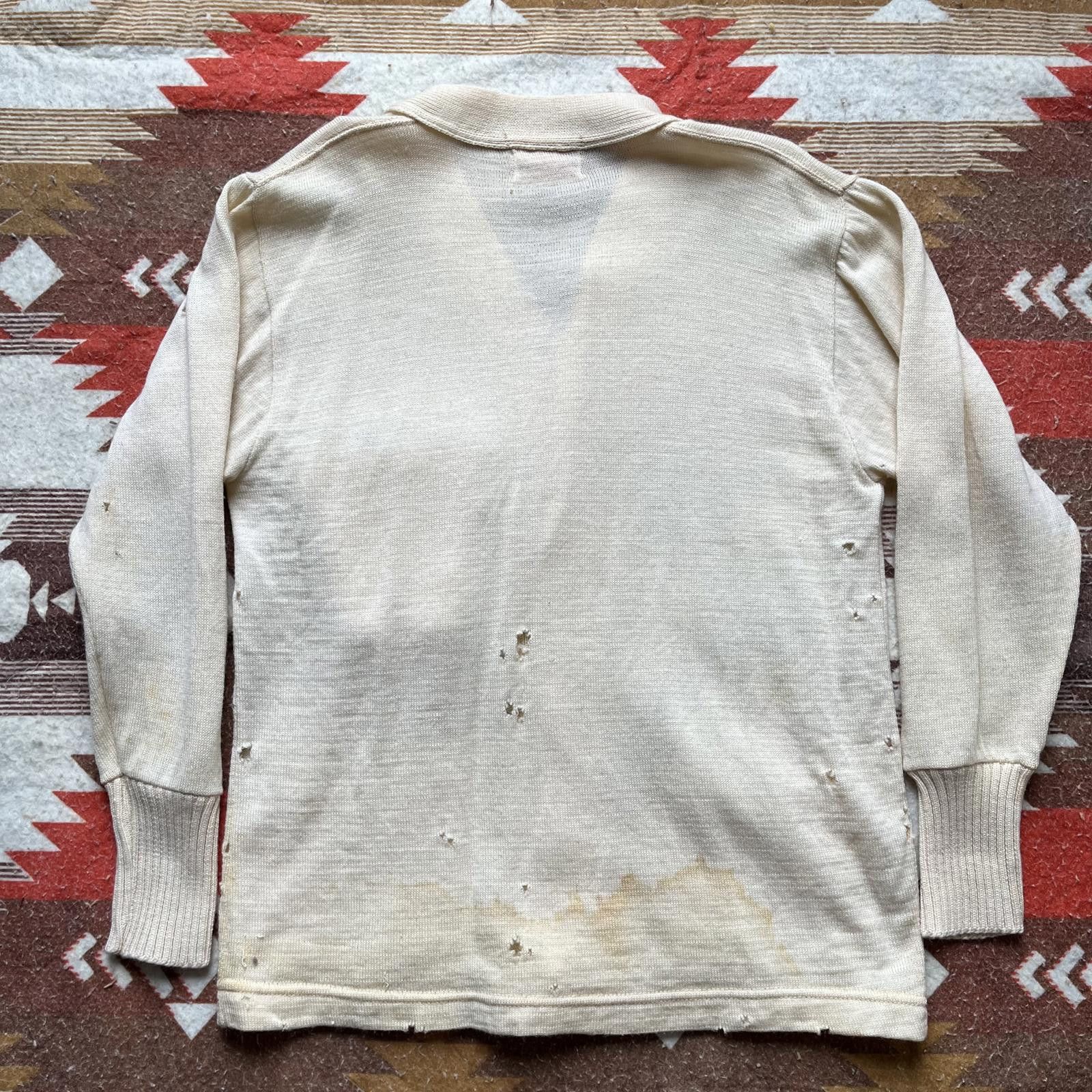 Vintage Vintage Distressed 60s Letterman Wool Sweater Cardigan Size US S / EU 44-46 / 1 - 4 Thumbnail