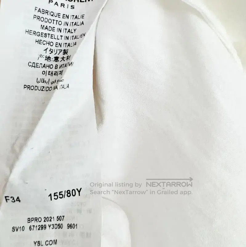 Yves Saint Laurent YSL White Long Sleeve Women's Shirt XS Size . Size XS / US 0-2 / IT 36-38 - 4 Thumbnail