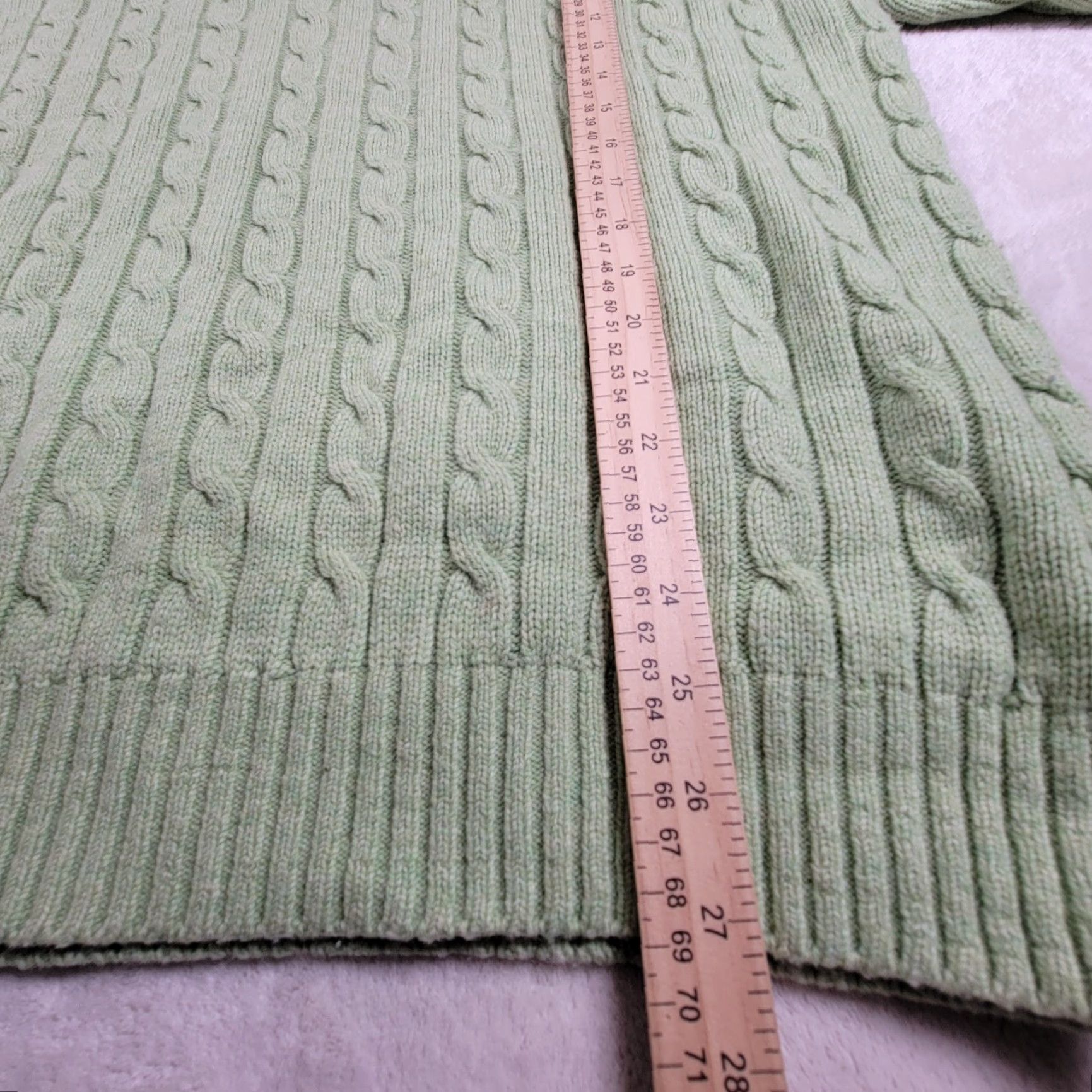 Vintage VINTAGE L.L.Bean Sweater Cable-Knit Wool Green XL Crew Neck Pullover Men Wool Blend EUC Size US L / EU 52-54 / 3 - 3 Thumbnail