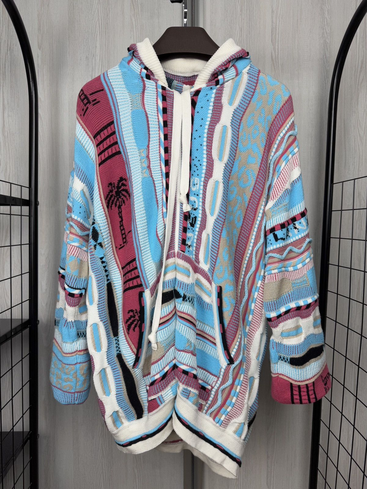 Laneus Laneus Unisex Coloured Cable knit hooded cardigan sweater Size US S / EU 44-46 / 1 - 2 Thumbnail