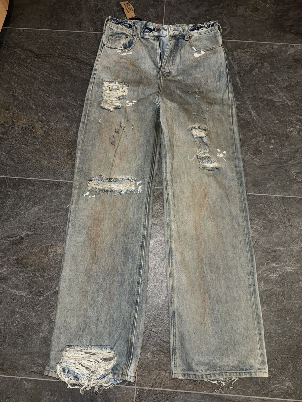 Greedy Unit Greedy Unit Trashed Jeans – Distressed – Größe S Size US 30 / EU 46 - 1 Thumbnail