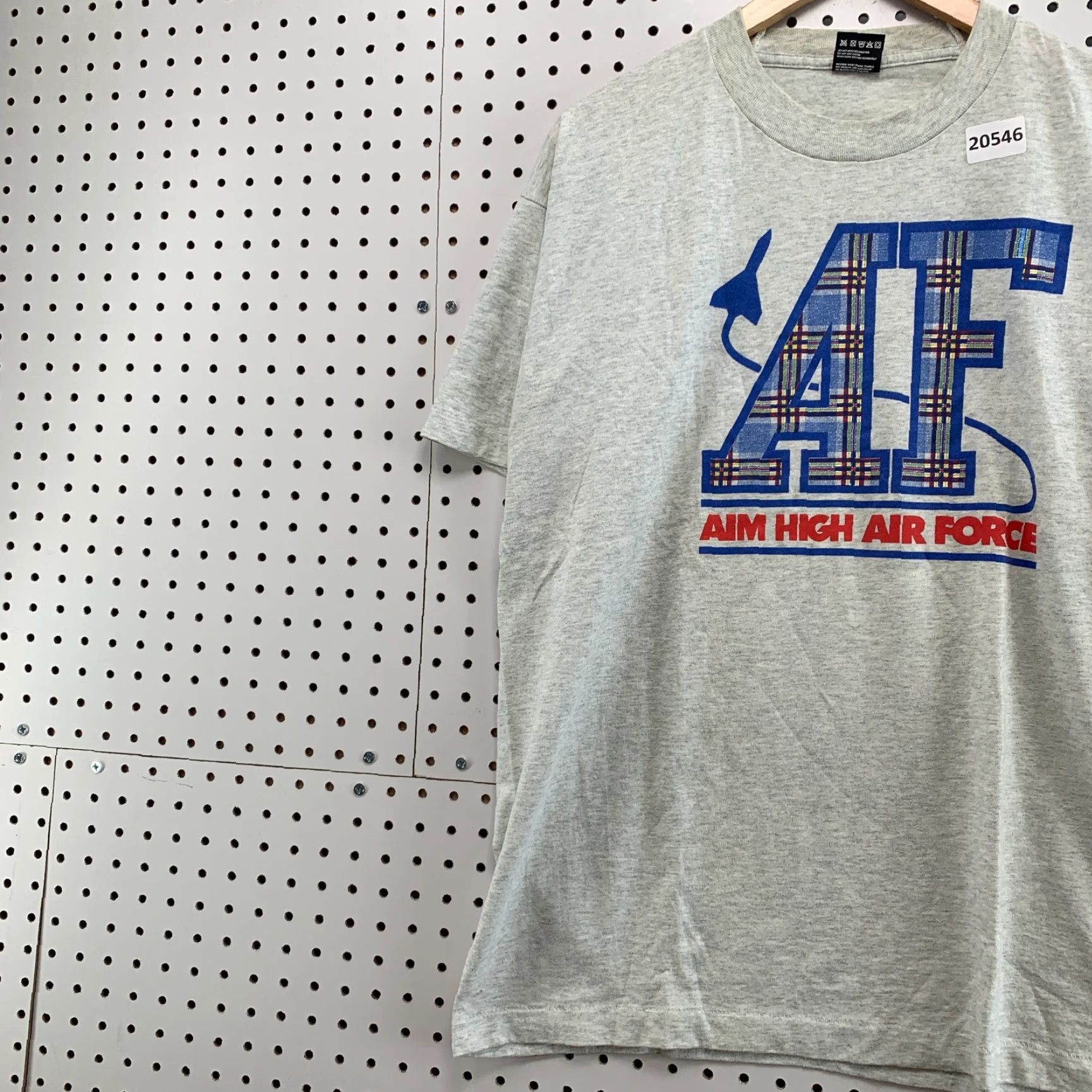 Fruit Of The Loom VINTAGE AIM High Air Force Shirt Gray Unisex Adults XL 23x30 90s Cotton Blend Fruit of the Loom T-Shirt Men XL Size US XL / EU 56 / 4 - 3 Thumbnail