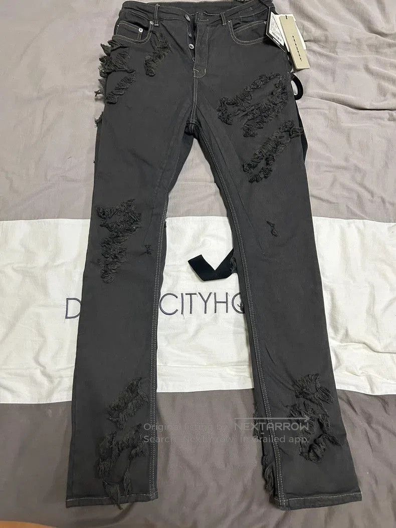 Rick Owens Drkshdw Rick Owens DRKSHDW Distressed Denim Jeans . Size US 32 / EU 48 - 3 Thumbnail