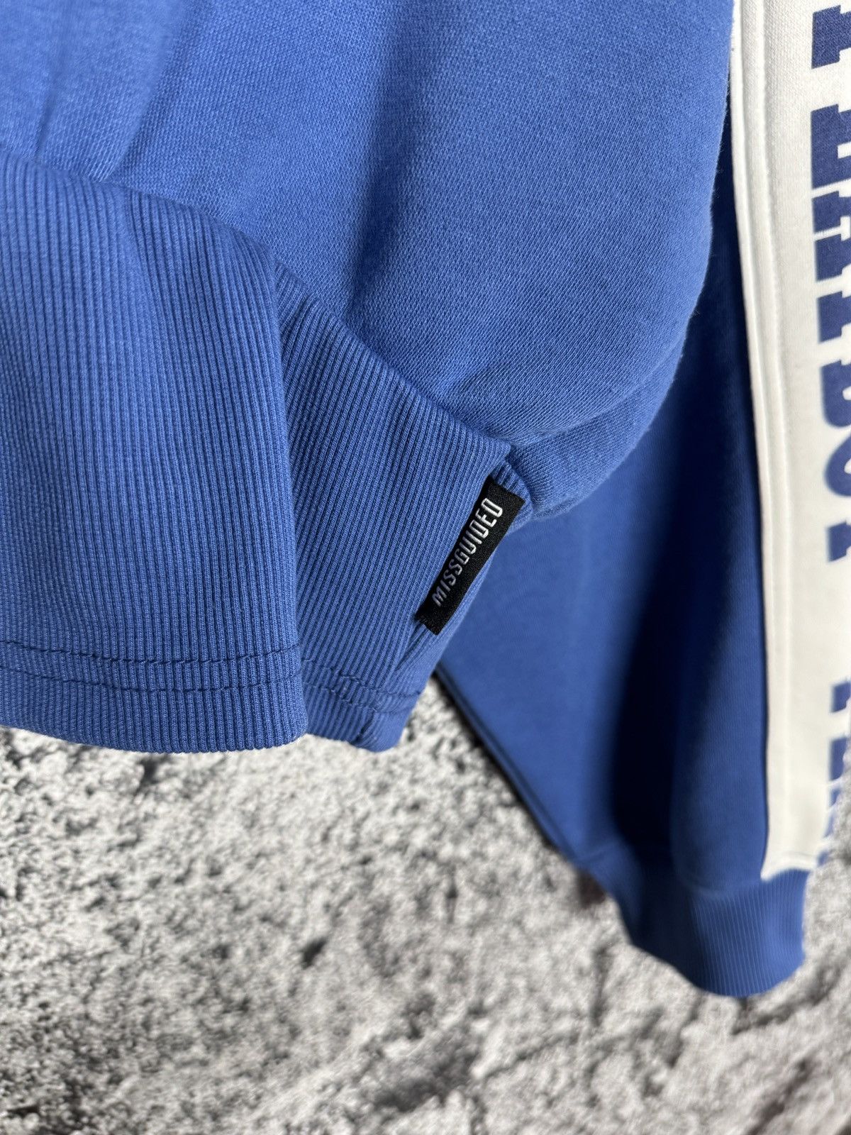 Playboy Playboy Missguided Cropped Sweatshirt Spellout Logo Blue Top Size XL / US 12-14 / IT 48-50 - 6 Thumbnail
