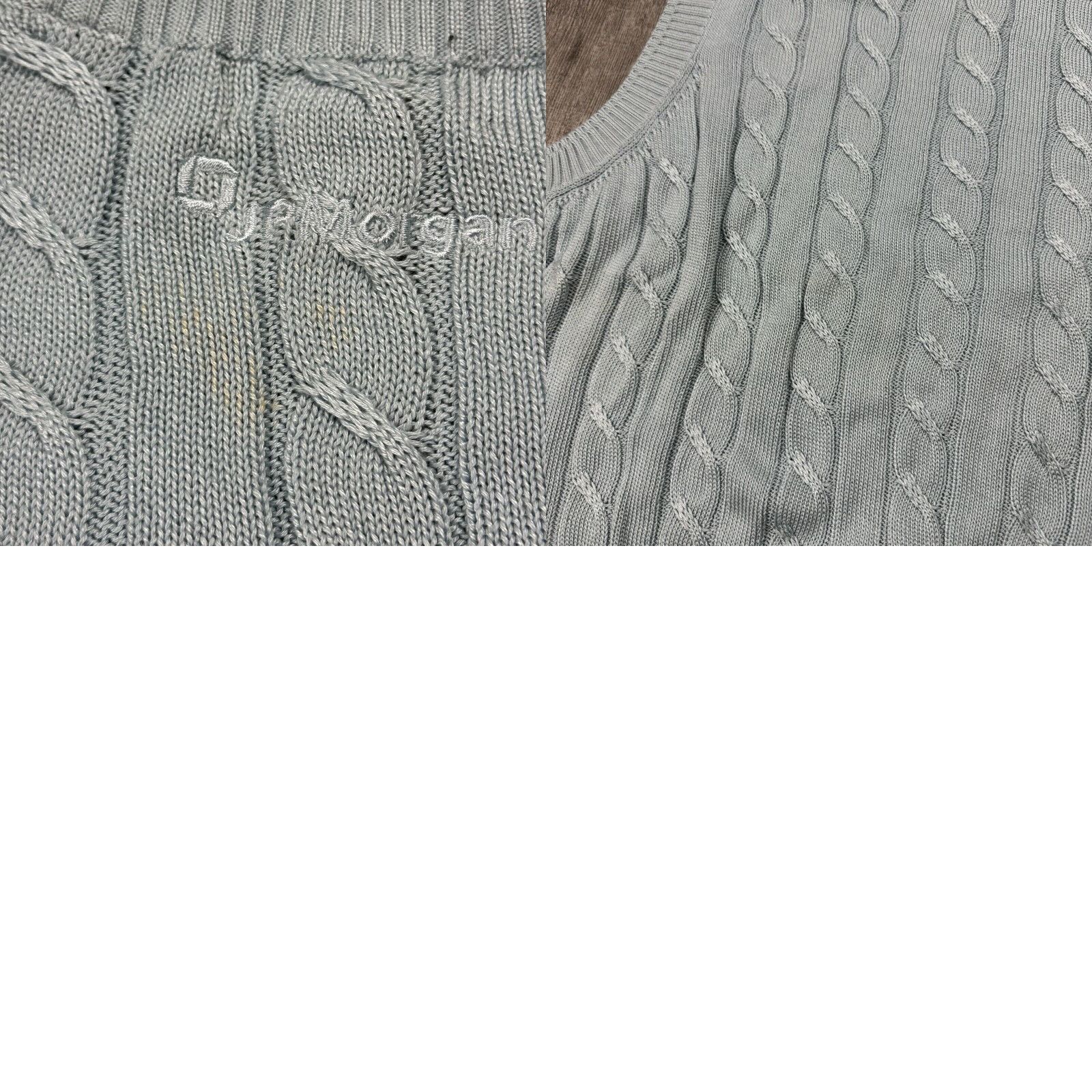 Vintage Bobby Jones Vest Adult L Pastel Blue Cable Knit Cotton Golf Mens Size US L / EU 52-54 / 3 - 8 Thumbnail