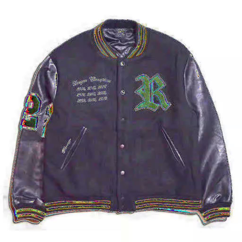 Revenge Revenge Rottweiler Black and Yellow Leather Varsity Bomber Size US L / EU 52-54 / 3 - 5 Thumbnail
