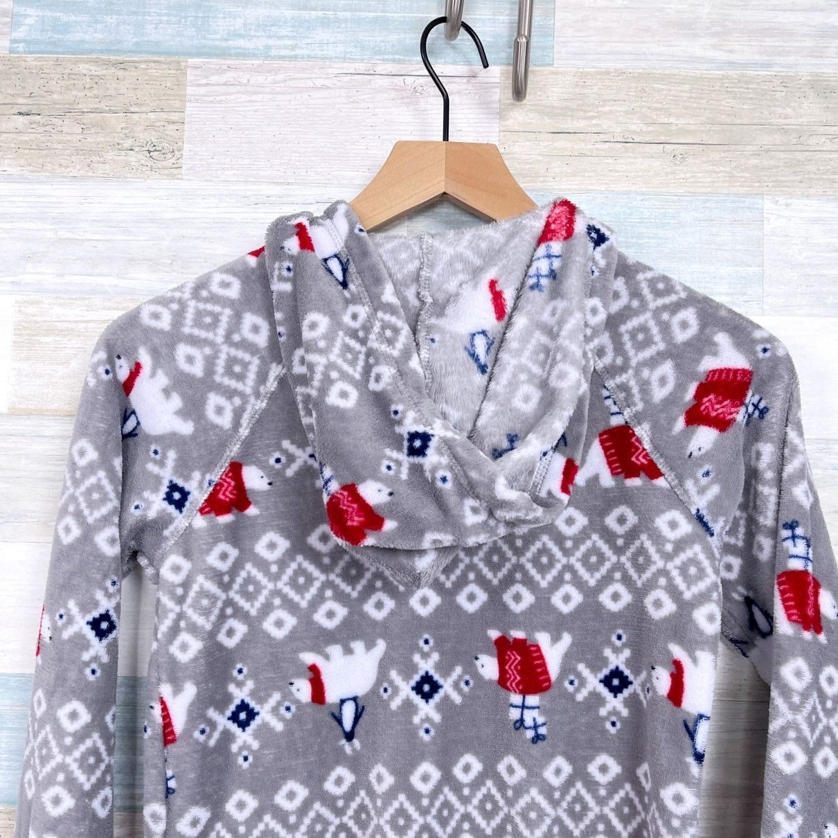 Macys Macys Family PJs Polar Bear Fair Isle Fleece Union Suit XS Size ONE SIZE - 4 Thumbnail