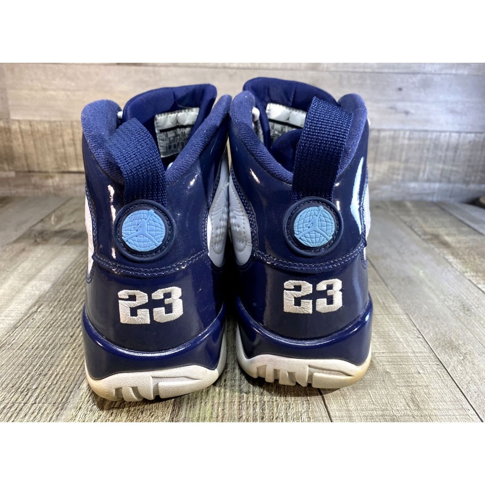 Jordan Brand Air Jordan 9 Retro UNC Pearl Blue 302370-145 Men’s Sz 10 Nike Jordan Sneaker Navy Leather High Top Retro University 2019 Mens Shoes Size US 9 / EU 42 - 5 Thumbnail