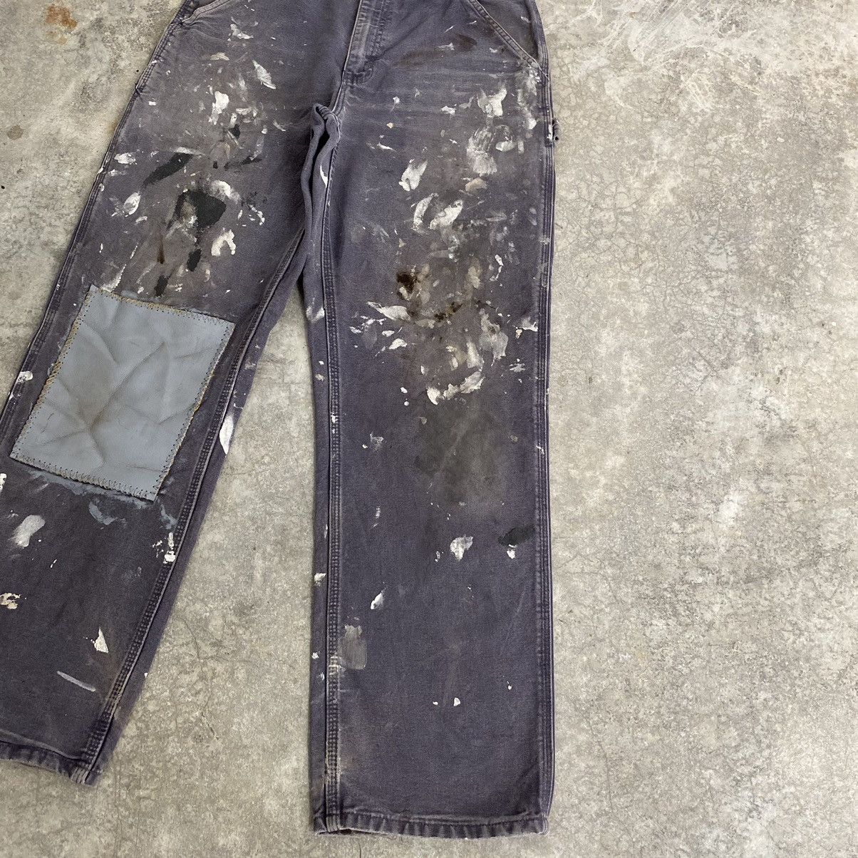 Carhartt VTG Carhartt Faded Petrol Blue Splatter Painter Pants Size US 31 - 10 Thumbnail
