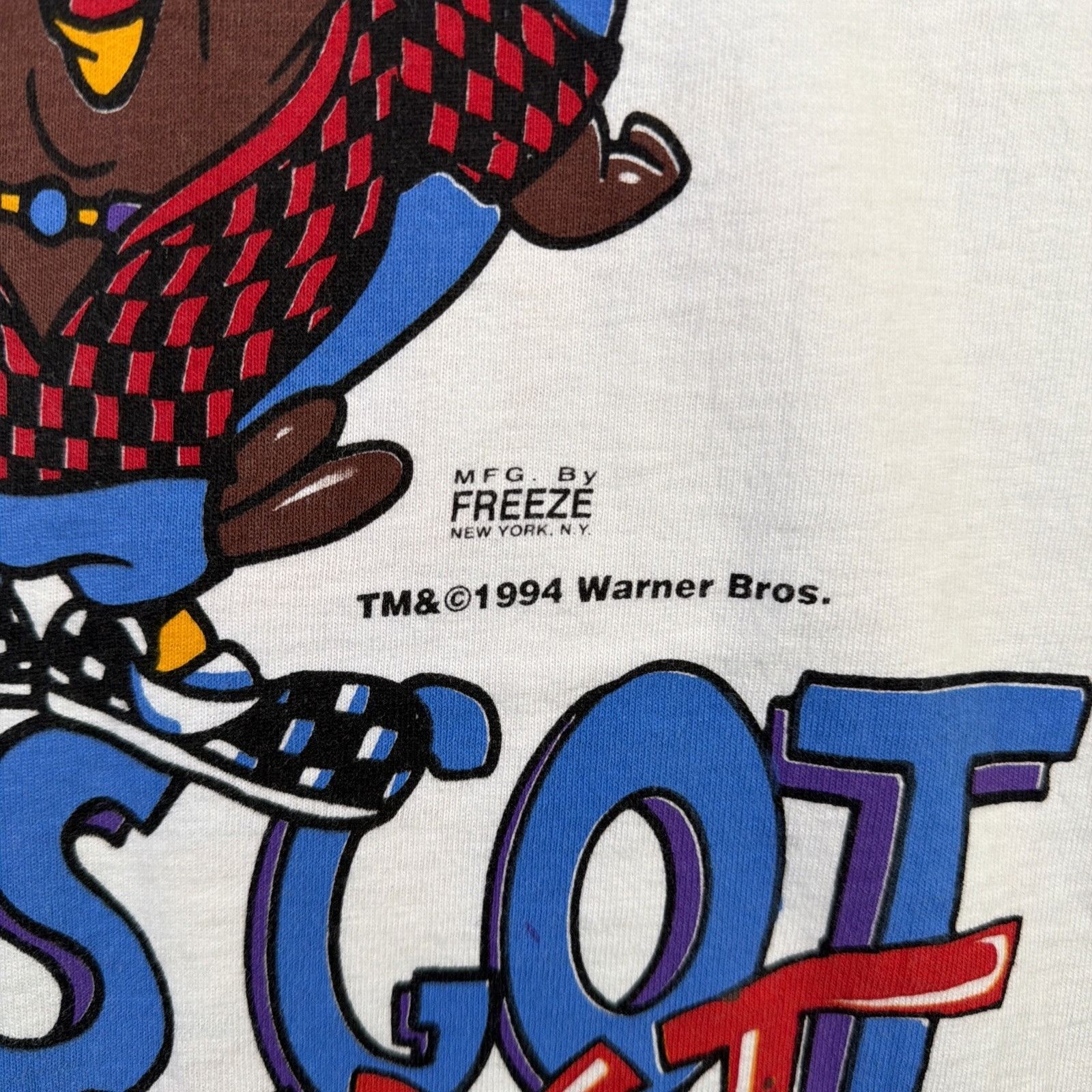 Warner Bros Vintage Looney Tunes Shirt Mens XL White 90s USA AOP Hip Hop Size US XL / EU 56 / 4 - 11 Thumbnail