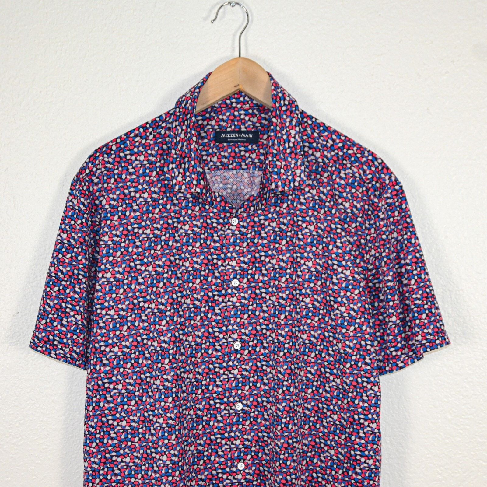 Mizzen+Main MIZZEN + MAIN Men's Short Sleeve Button up Shirt Red Blue Size US XXL / EU 58 / 5 - 3 Thumbnail