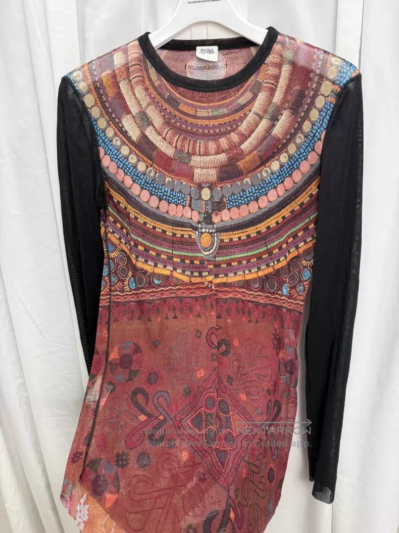 Jean Paul Gaultier Jean Paul Gaultier Mesh long sleeve blouse with intricate Size L / US 10 / IT 46 - 5 Thumbnail