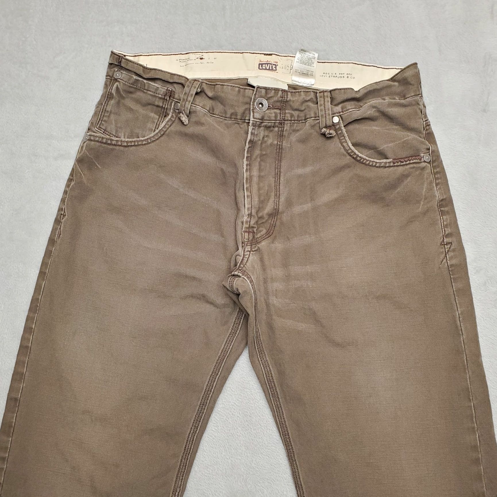 Levi's VINTAGE Levi's Pants Mens 36x30 Twill Slim Brown 5-Pocket Levis Button Pocket 90s Y2K Casual Mens Size US 36 / EU 52 - 3 Thumbnail