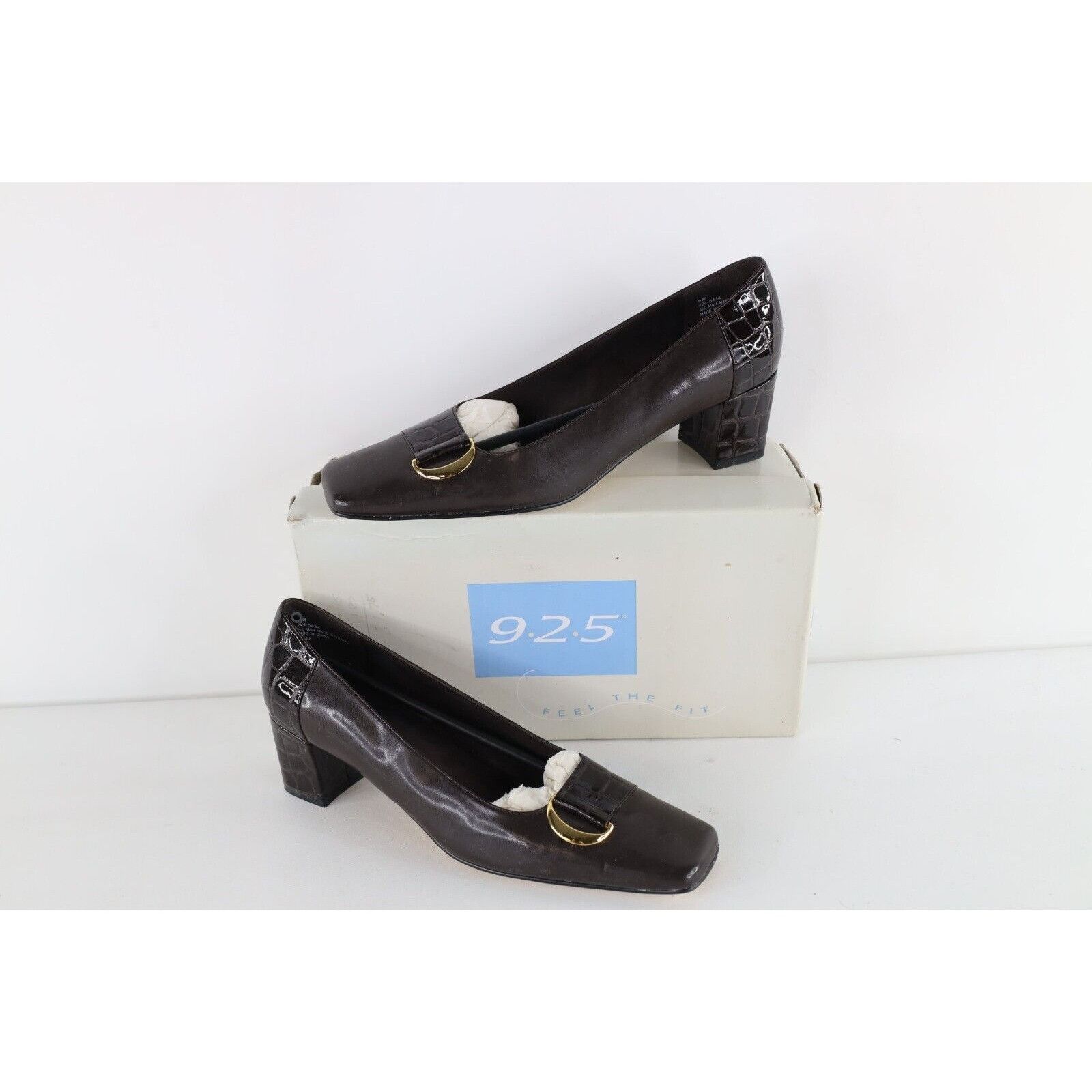 Vintage Vintage 90s Streetwear Faux Alligator Block Heel Shoes Size US 9 / IT 39 - 1 Thumbnail