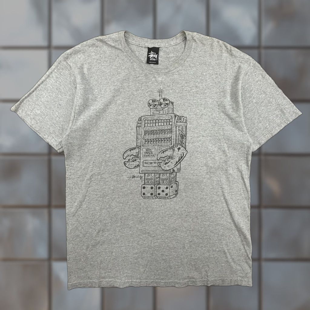 Vintage VINTAGE Stussy Shirt Mens Medium Gray Inter Galactic Tokyo Robot Streetwear Graphic Print Crew Neck Short Sleeve Mens Regular XS? Size US M / EU 48-50 / 2 - 1 Thumbnail