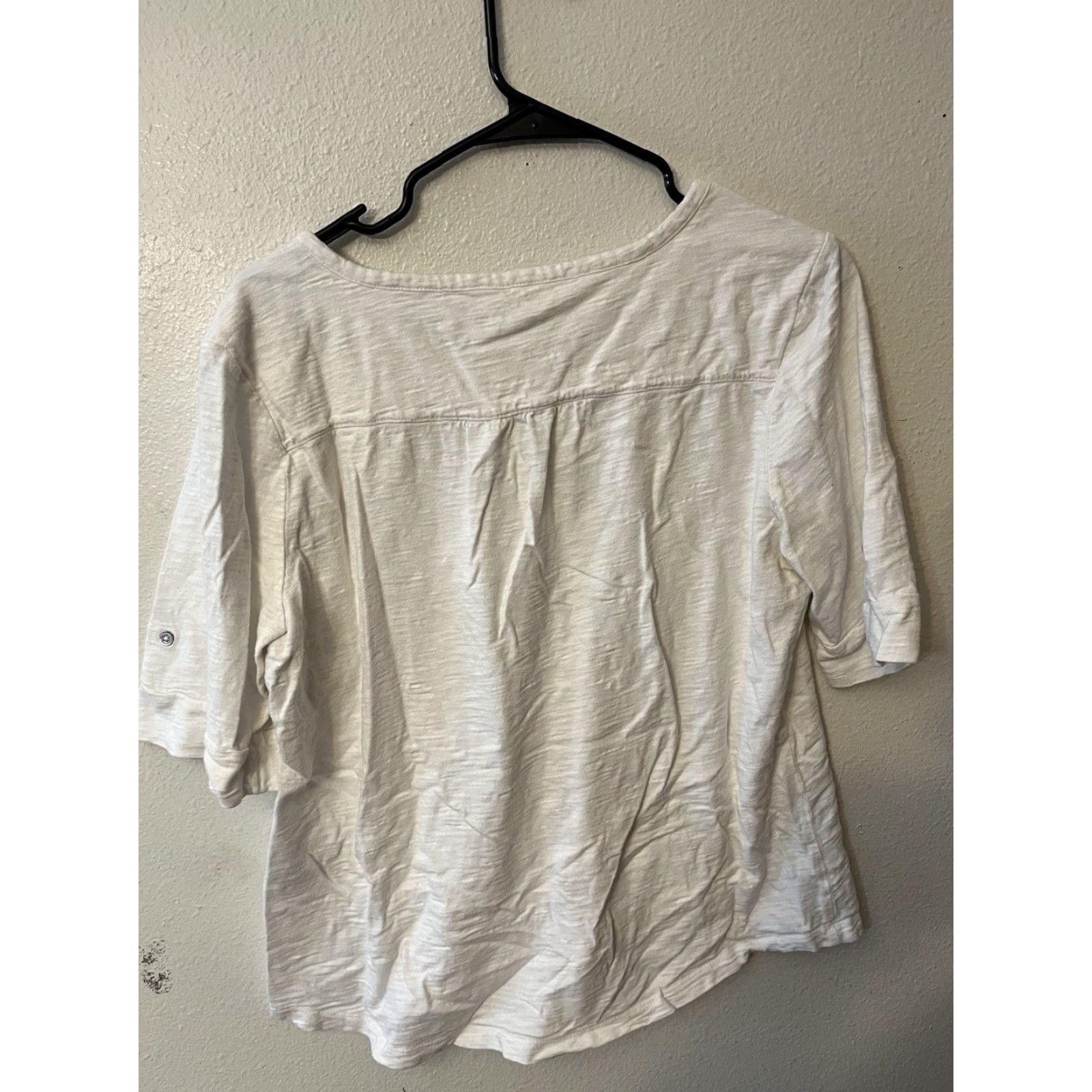Vintage VINTAGE Chico’s Women T-Shirt Casual Short Sleeve Cotton Blend Sz 3 White Basic Shirt Size XS / US 0-2 / IT 36-38 - 3 Thumbnail