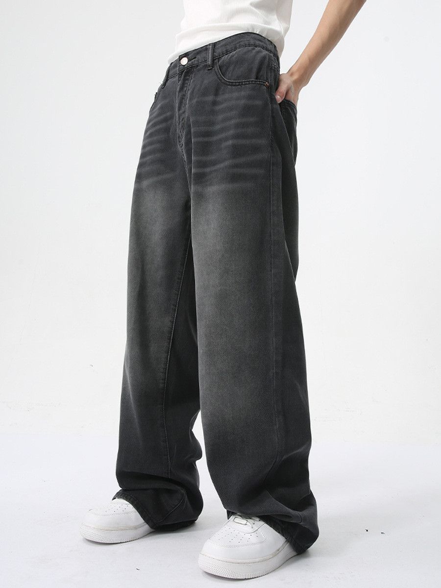 Japanese Brand Men's American style black straight leg loose jeans Size US 32 / EU 48 - 4 Thumbnail