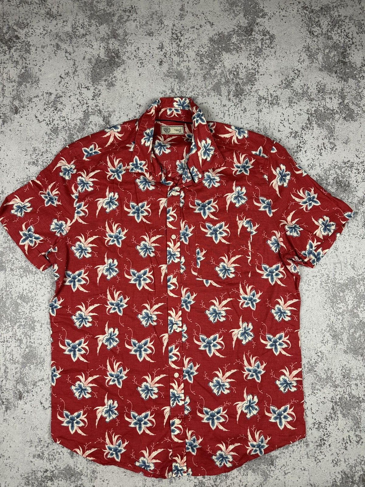 Vintage Red Floral Button-Up Shirt Retro Summer Vibes Size US L / EU 52-54 / 3 - 1 Thumbnail