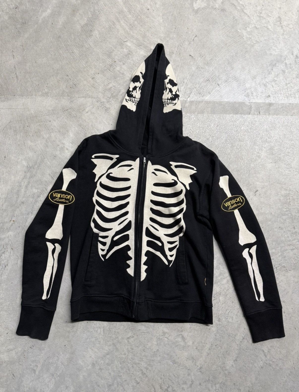 Vanson Leathers Vanson Skeleton Zip-Up Hoodie Size US L / EU 52-54 / 3 - 1 Thumbnail