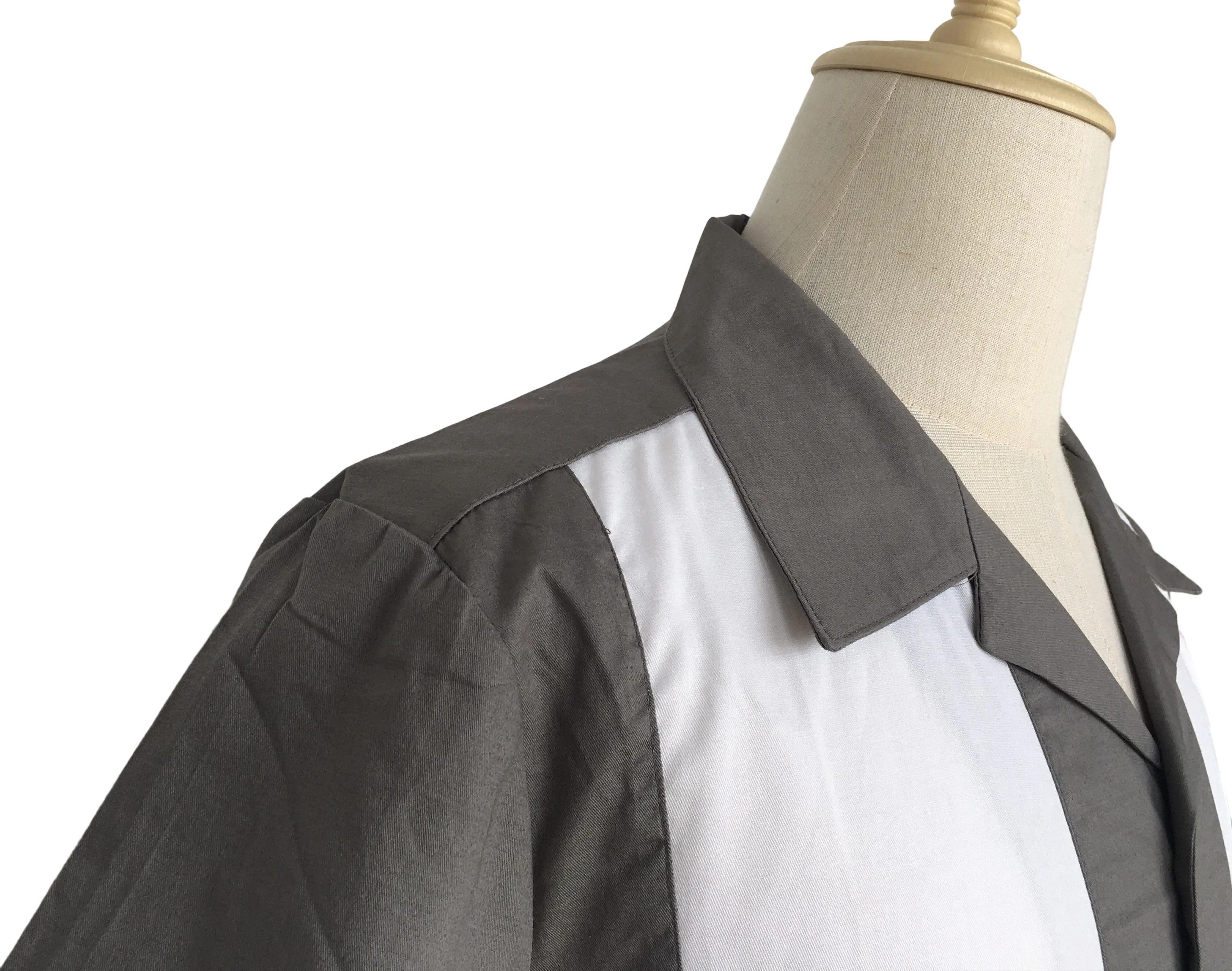Other Retro Two-tone Men Shirt Solid Casual Shirt Gray Size US XL / EU 56 / 4 - 5 Thumbnail