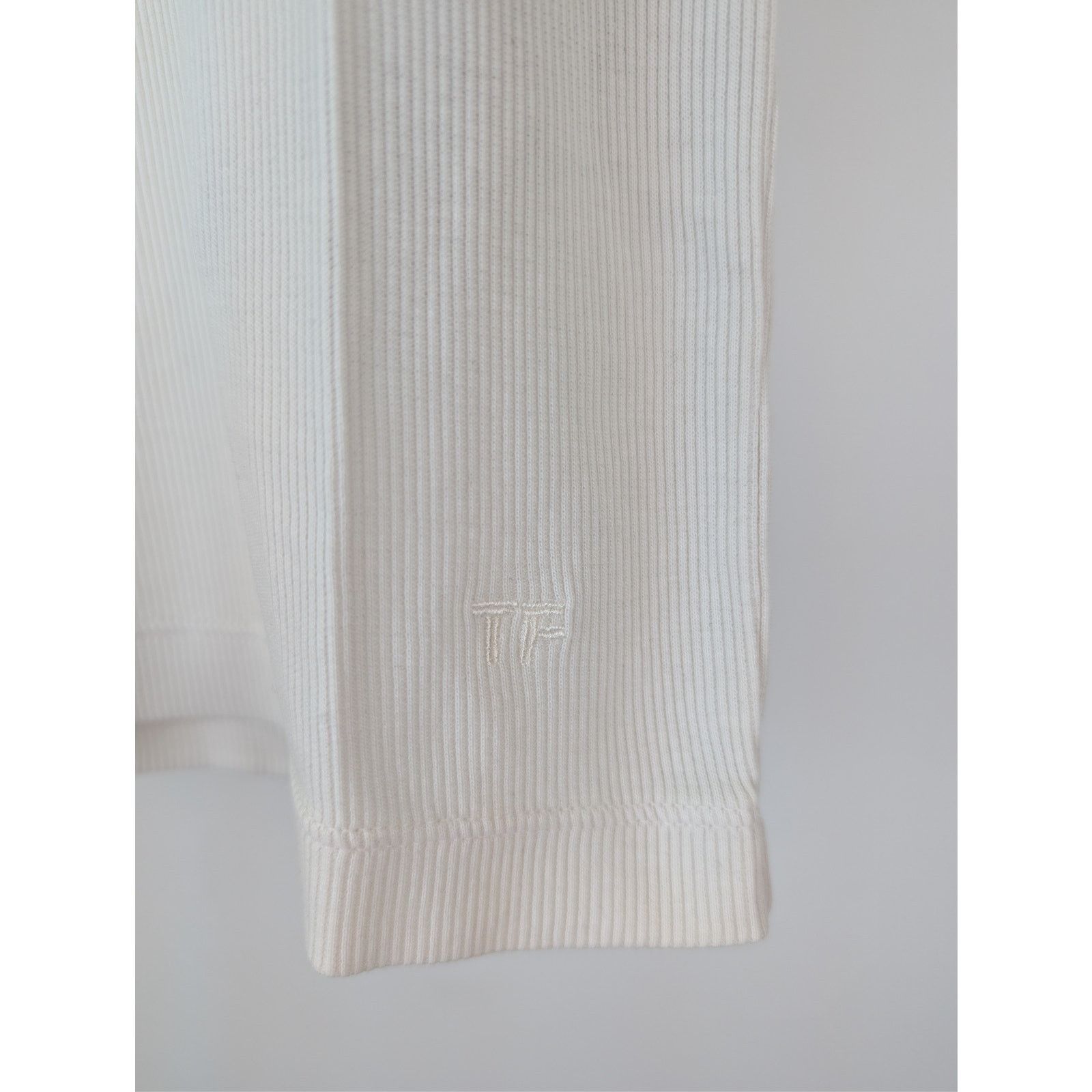 Tom Ford o1rshd1 Ribbed Henley Shirt Sweatshirt T-Shirt in Chalk 58 Size US XXL / EU 58 / 5 - 6 Thumbnail