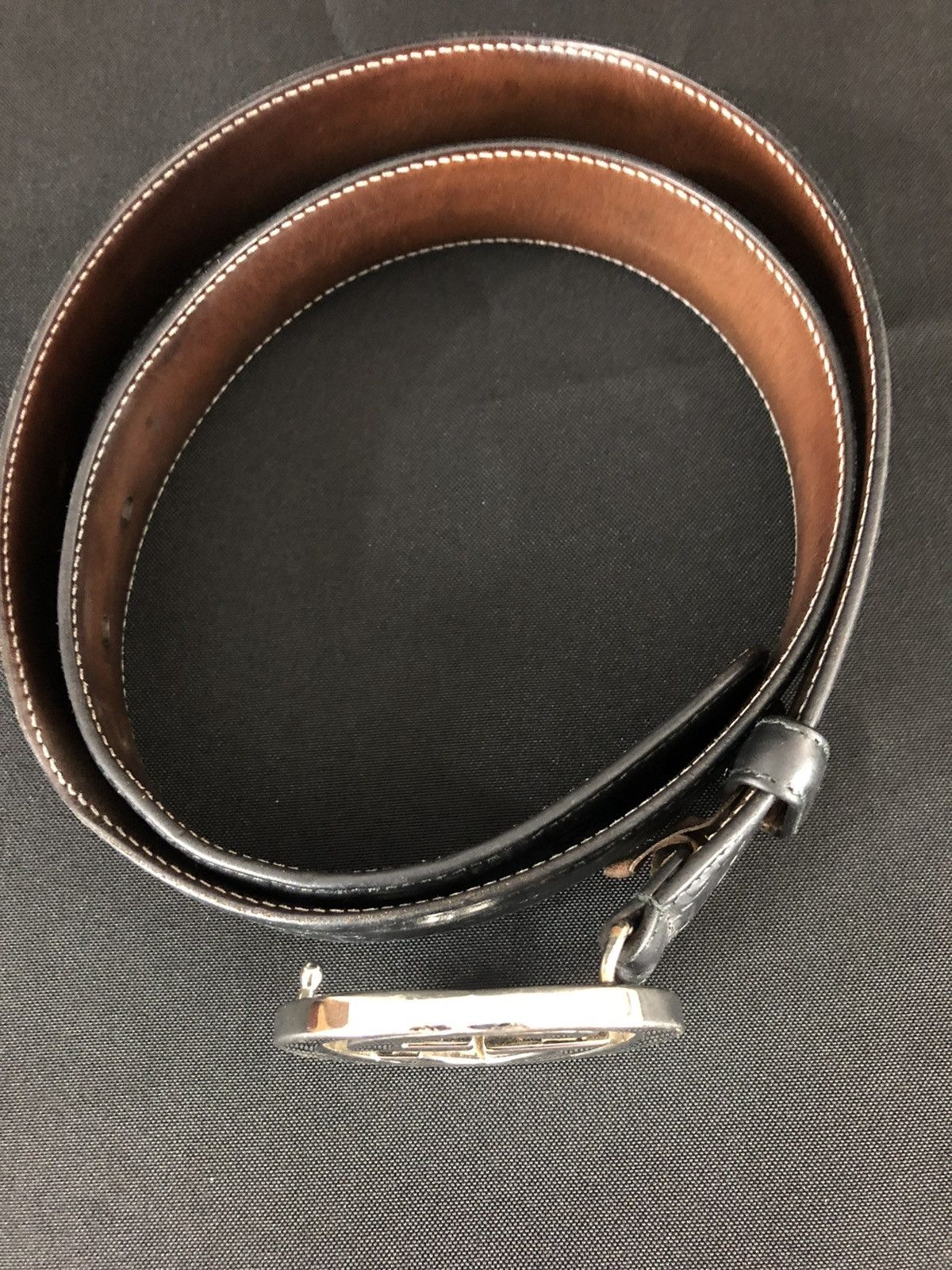 Gucci WIDE BELT WITH INTERLOCKING G BUCKLE Size 38 - 2 Thumbnail