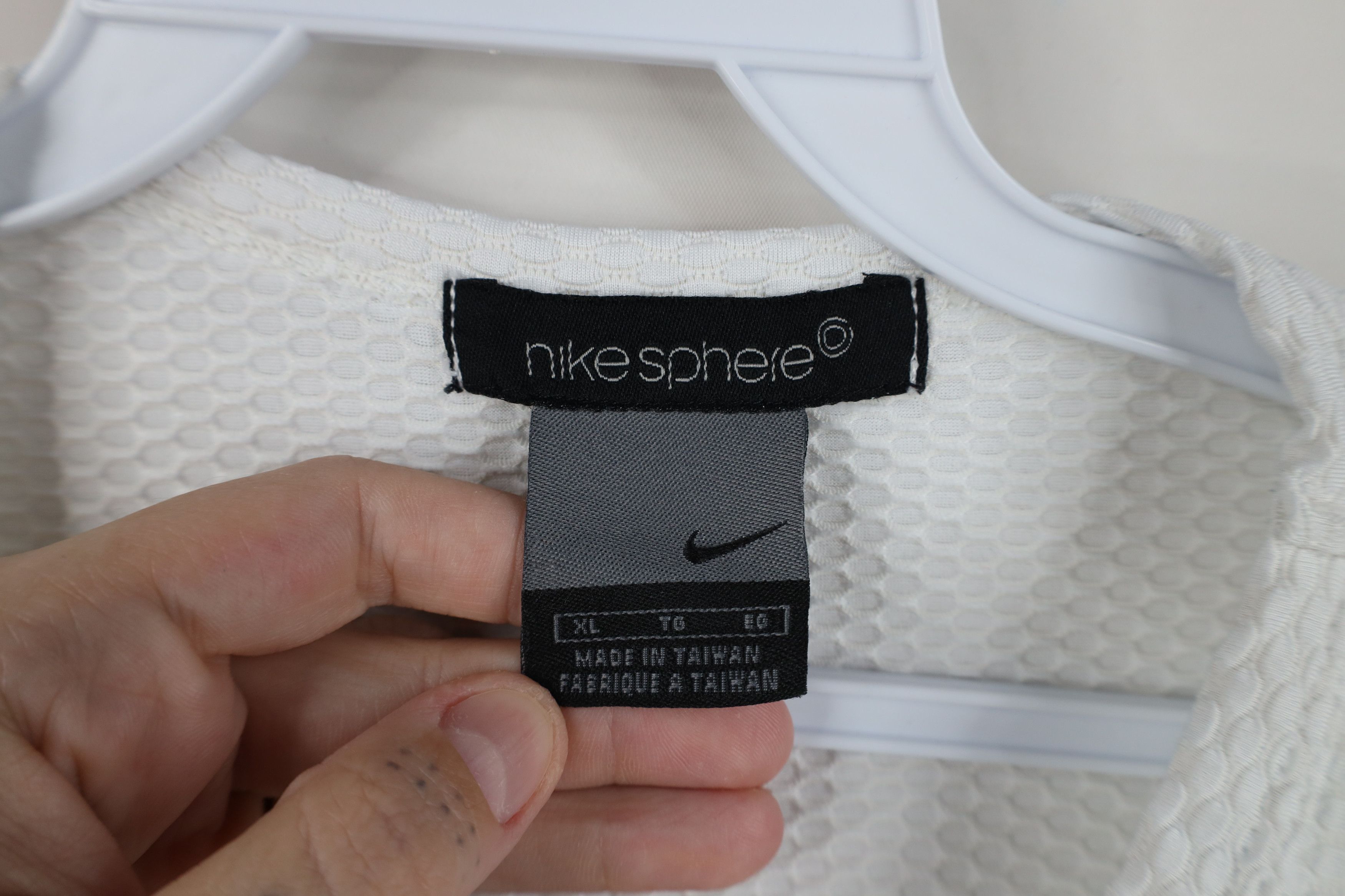 Nike × Vintage Vintage 90s Y2K Nike Sphere Mini Swoosh Thermal Knit T-Shirt Size US XL / EU 56 / 4 - 9 Thumbnail