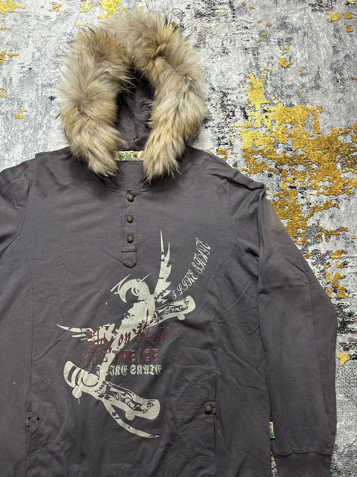 Hysteric Glamour SUN FADED SKY ON THE ICE FUR HOODIE IFSIXWASNINE PUNK STYLE Size US L / EU 52-54 / 3 - 3 Thumbnail