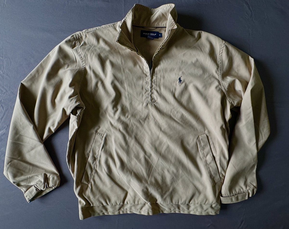 image of Polo Ralph Lauren Zipped Pullover Wind Breaker in Beige, Men's (Size Medium)
