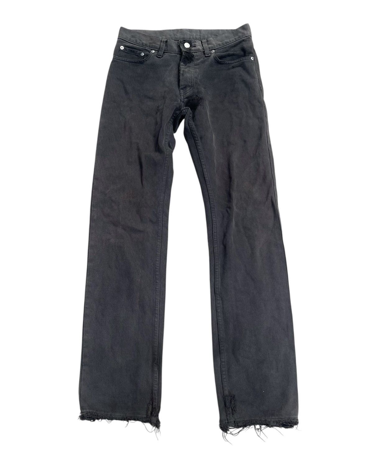 Helmut Lang Helmut Lang 90s Archives Button Fly Distressed Faded Denim Size US 29 - 1 Thumbnail