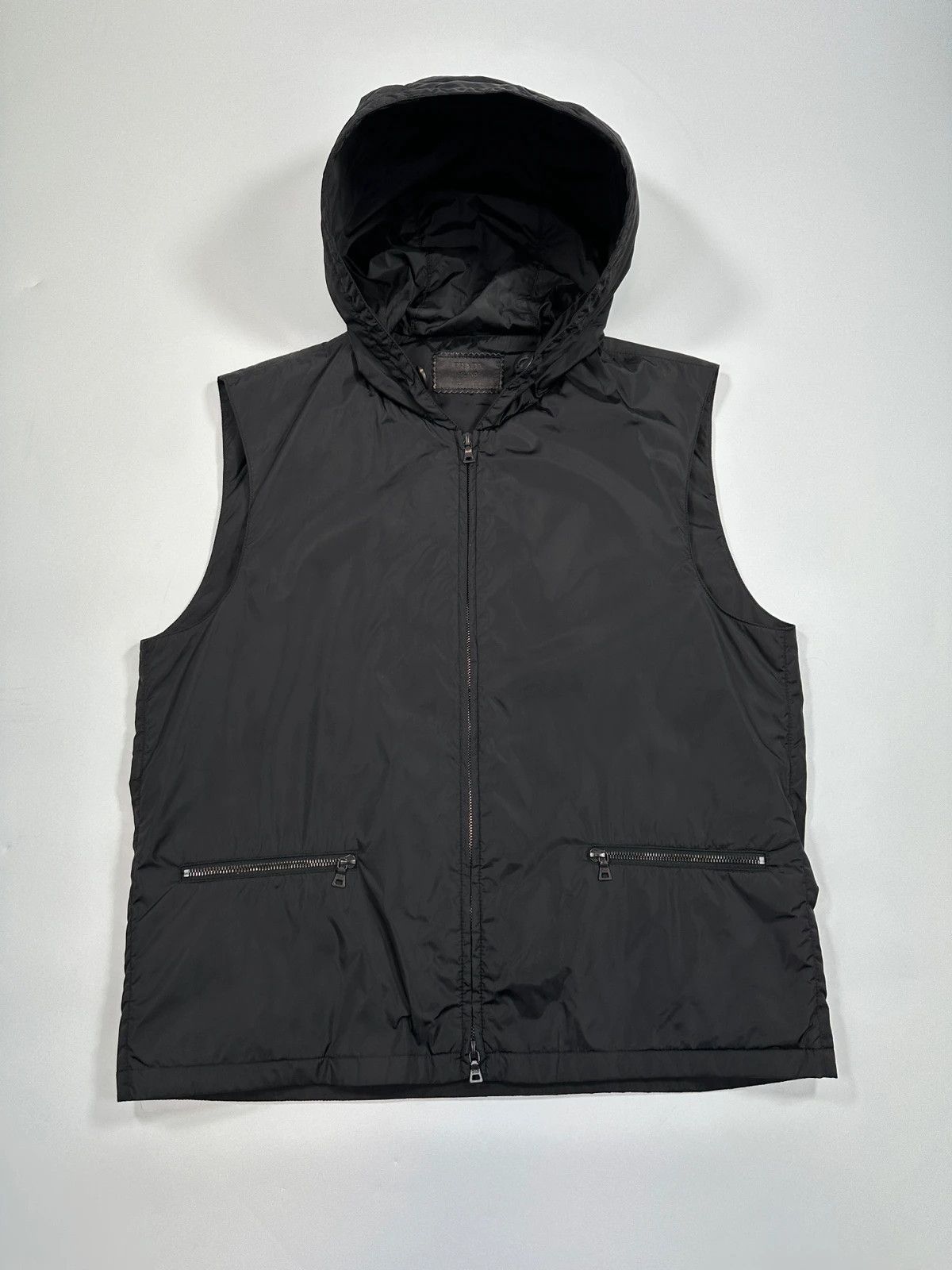 Prada Prada Milano FW03 Padded Black SleevesLess Hooded Jacket Size US M / EU 48-50 / 2 - 1 Thumbnail