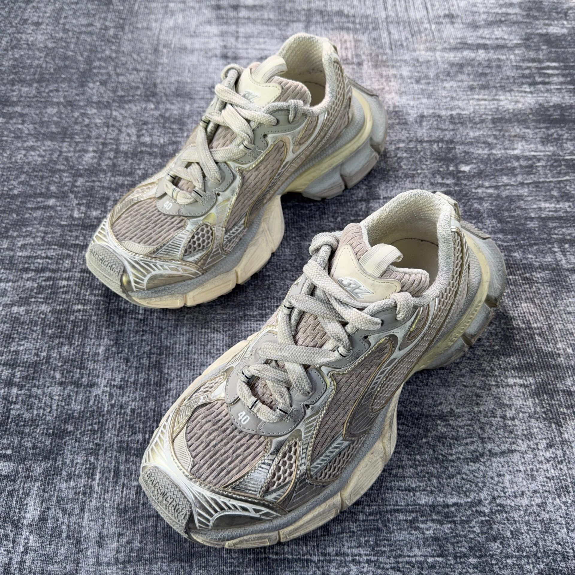 Balenciaga Balenciaga 3XL Distressed Gold Dad Shoes Size US 7 / EU 40 - 1 Thumbnail