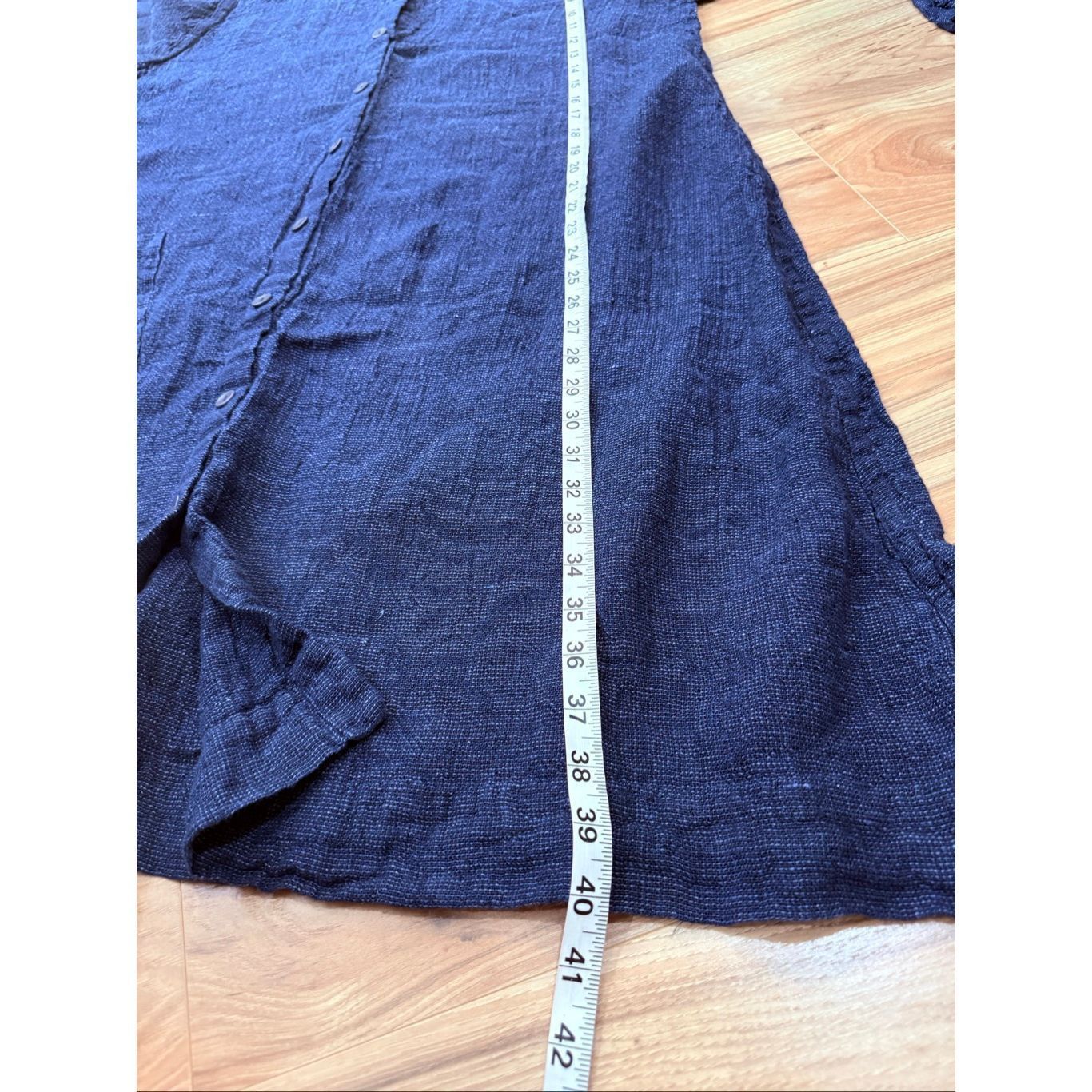 FLAX Flax NWOT navy blue button front heavy linen jacket boho lag Size M / US 6-8 / IT 42-44 - 8 Thumbnail