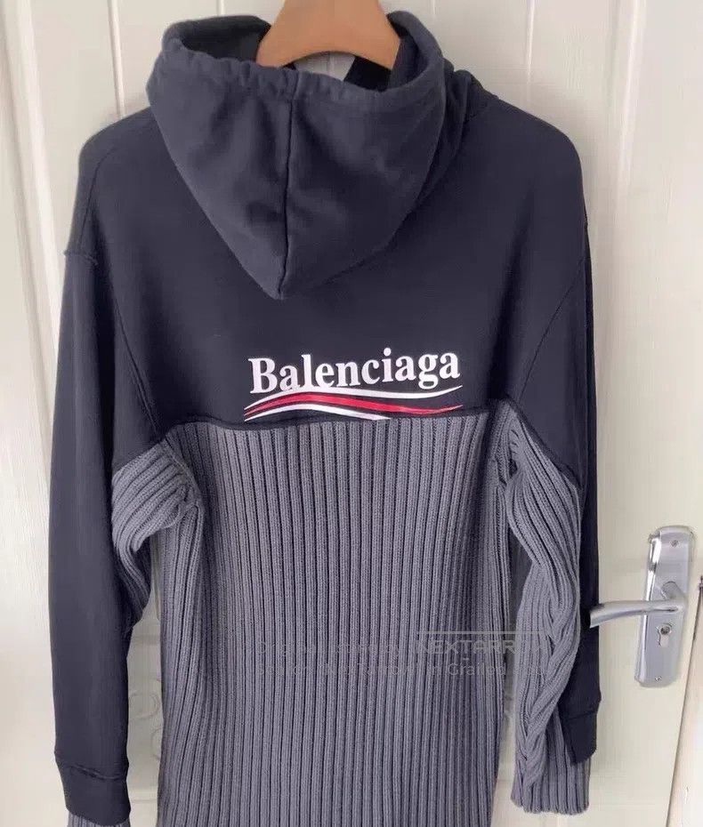 Balenciaga Balenciaga Black and gray striped hoodie Size US S / EU 44-46 / 1 - 2 Thumbnail