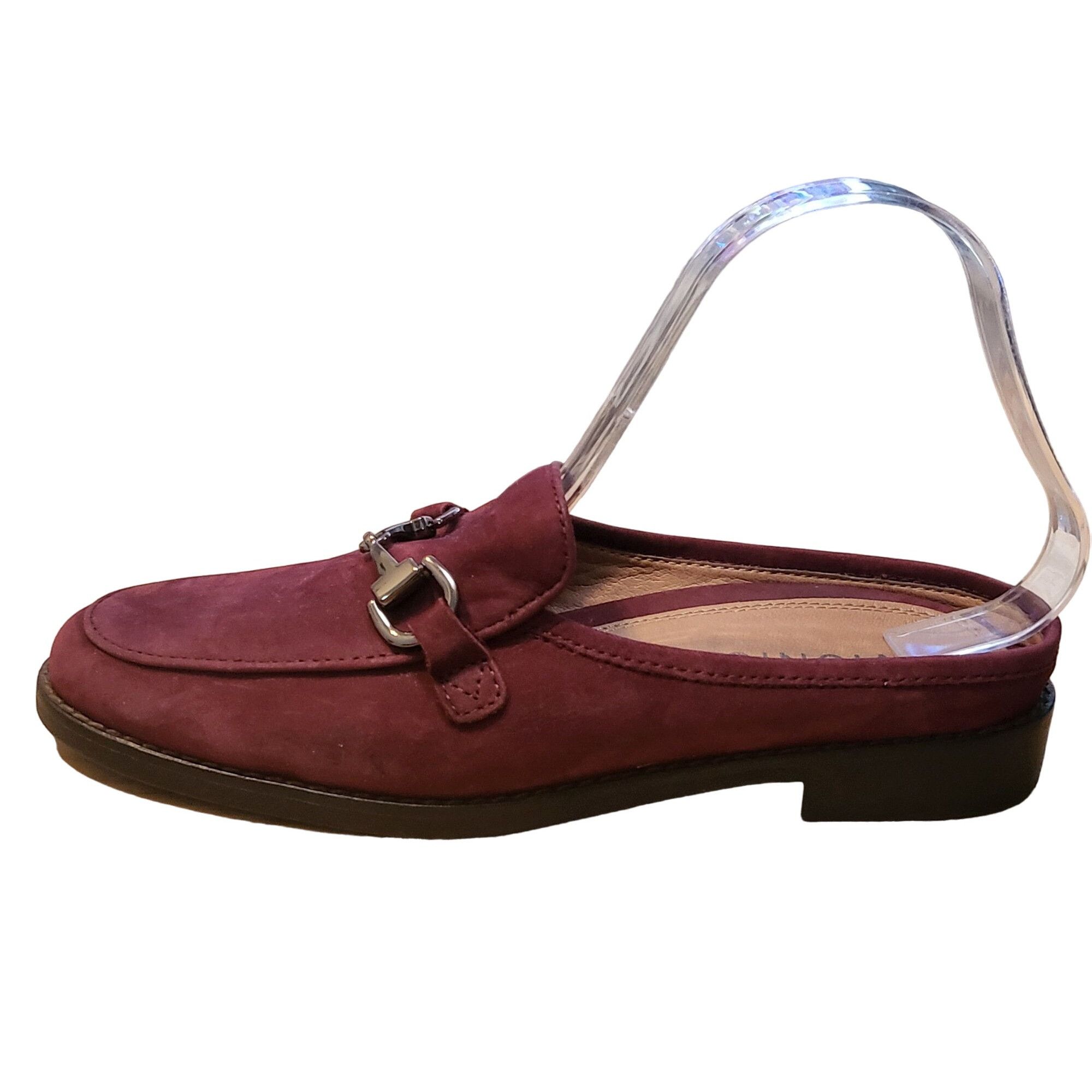 Vionic Vionic Salie Mules Women Sz 7 Maroon Leather Suede Slip On D ...