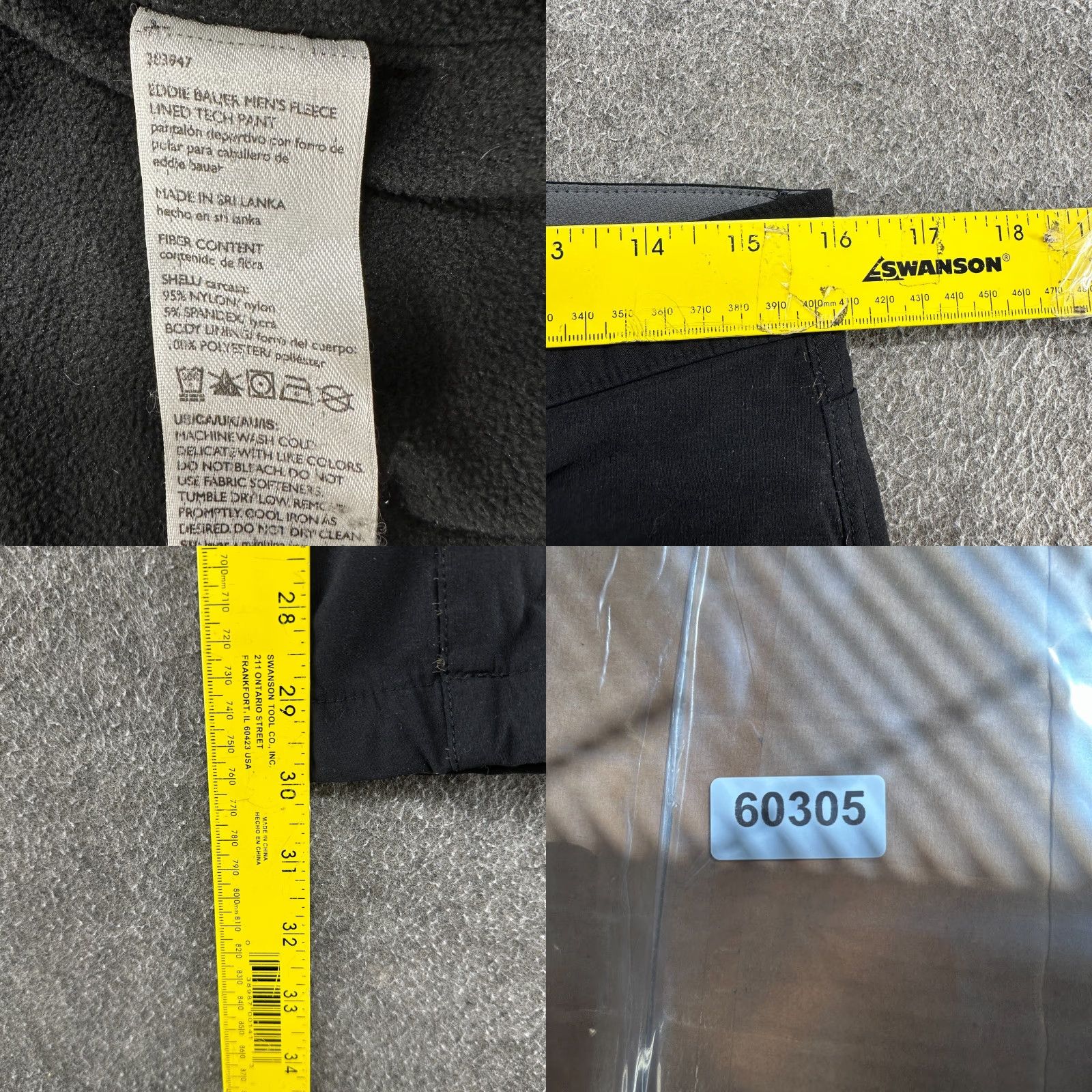 Eddie Bauer Eddie Bauer Pants Mens 32x30 Black Cargo Straight Fleece Lined Nylon Stretch Size US 32 / EU 48 - 8 Thumbnail