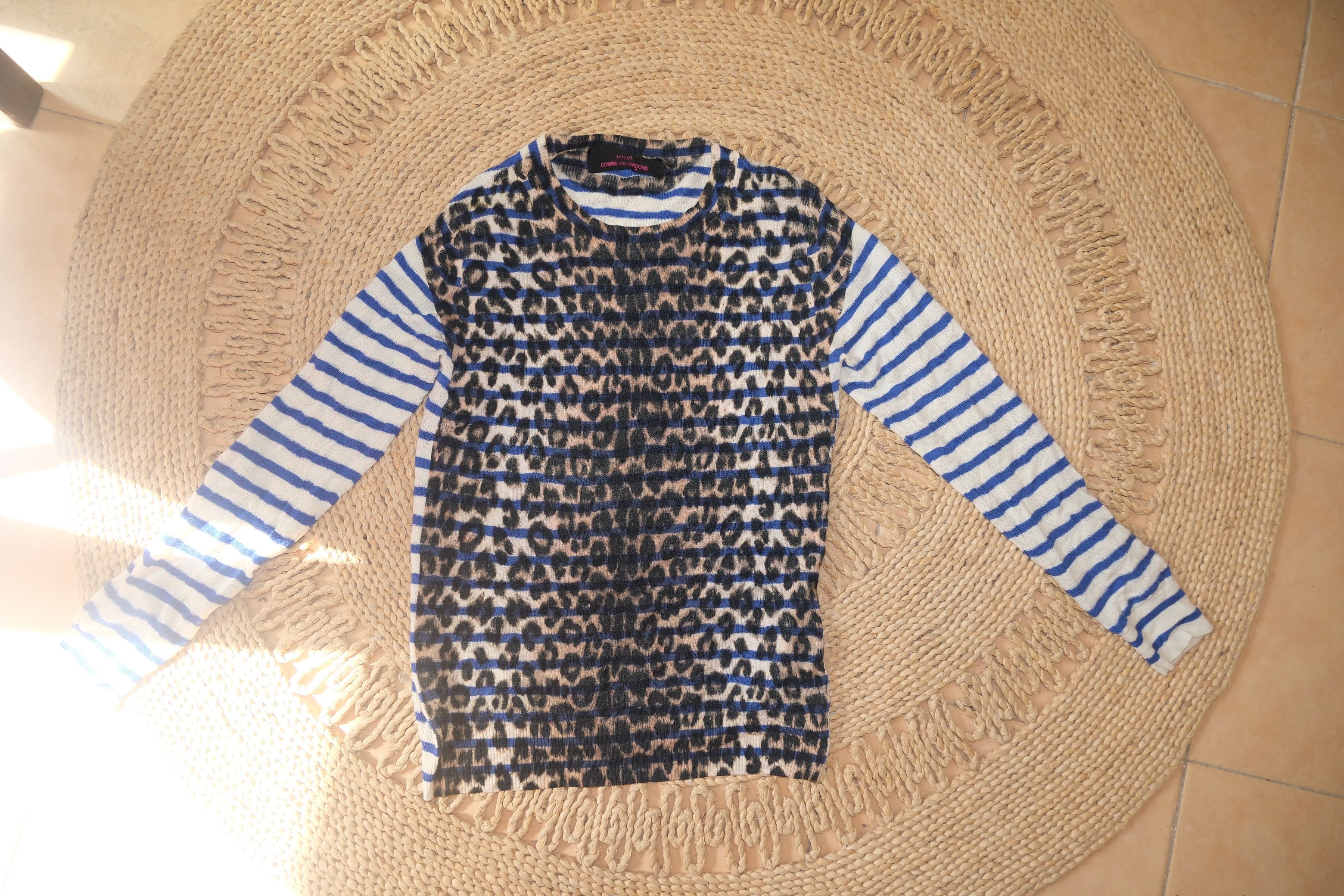 Comme des Garcons Comme des garcons leopard print striped knit sweater Size M / US 6-8 / IT 42-44 - 1 Thumbnail