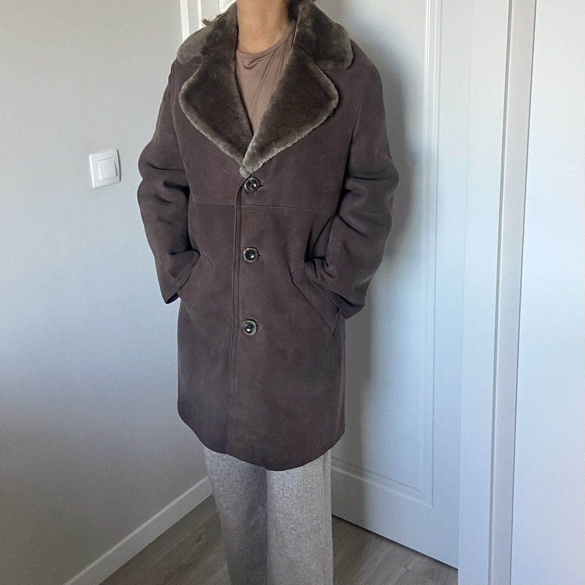 Other Winter jacket sheepskin L/XL leather brown winter long Size L / US 10 / IT 46 - 7 Thumbnail