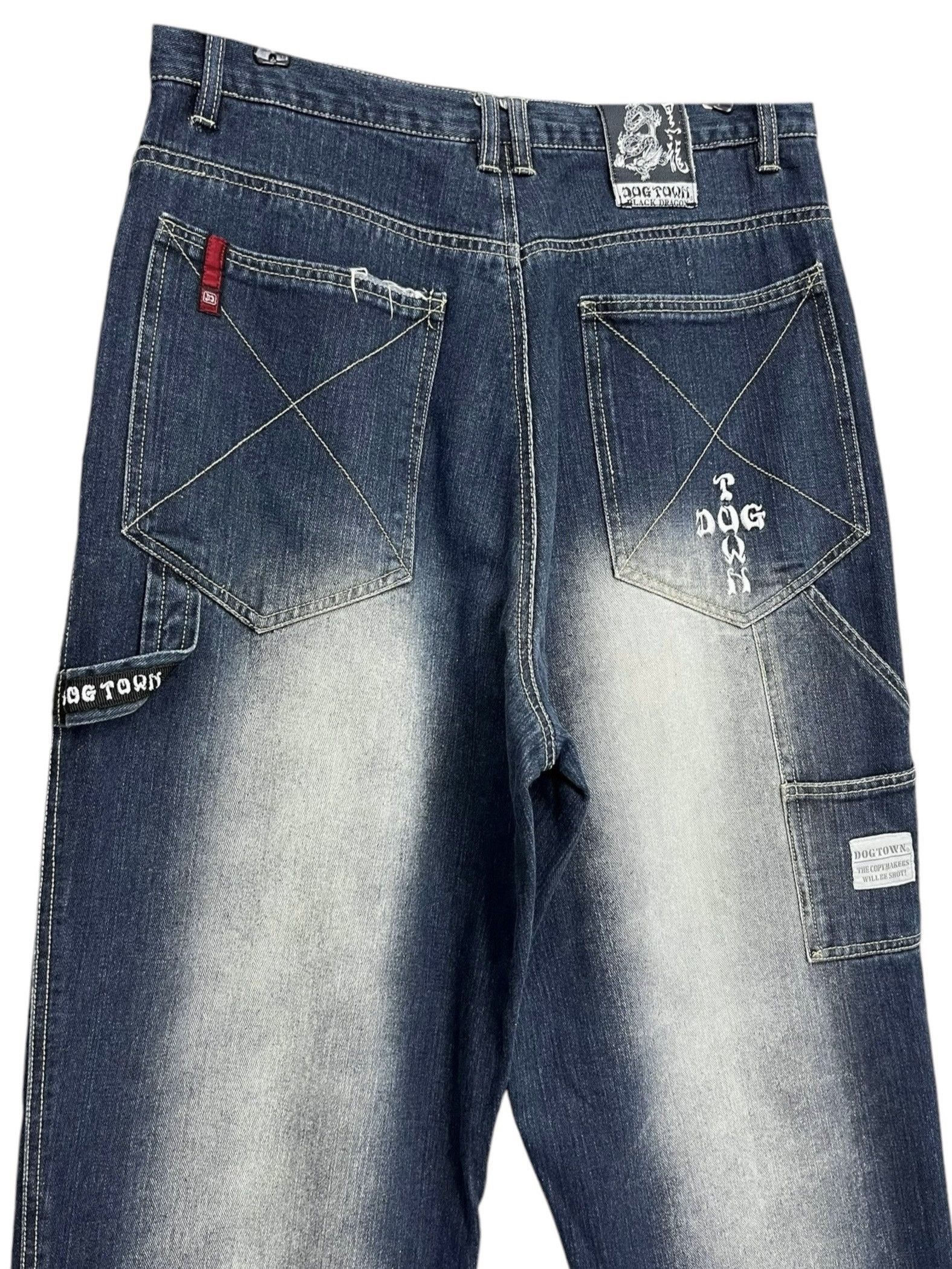 Dogtown 🔥Vtg DOGTOWN BLACK DRAGON Karakuri Baggy Hip Hop Size US 34 / EU 50 - 13 Thumbnail