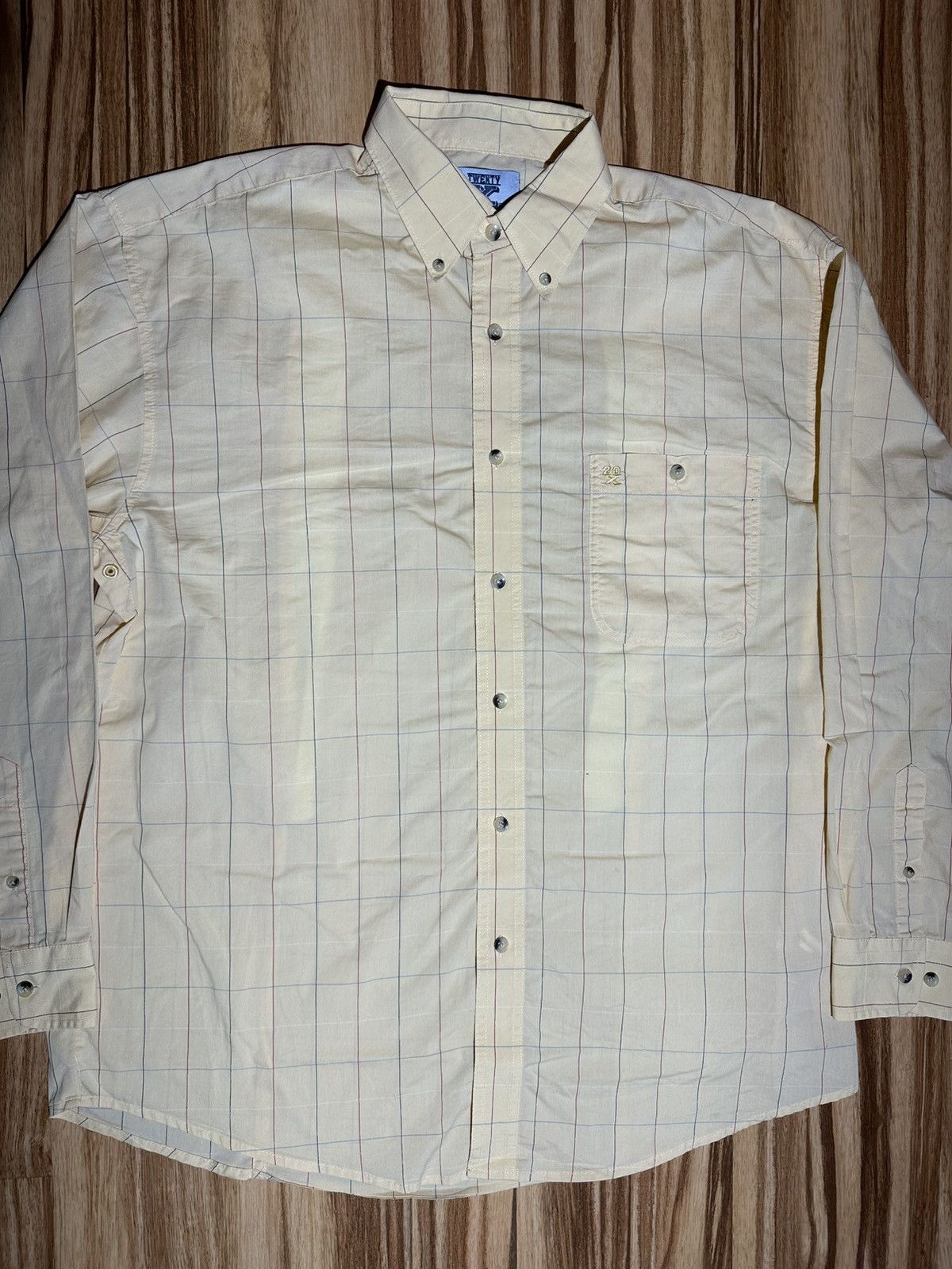 Wrangler Wrangler Twenty X Men's Cream Checkered Shirt Size US L / EU 52-54 / 3 - 3 Thumbnail