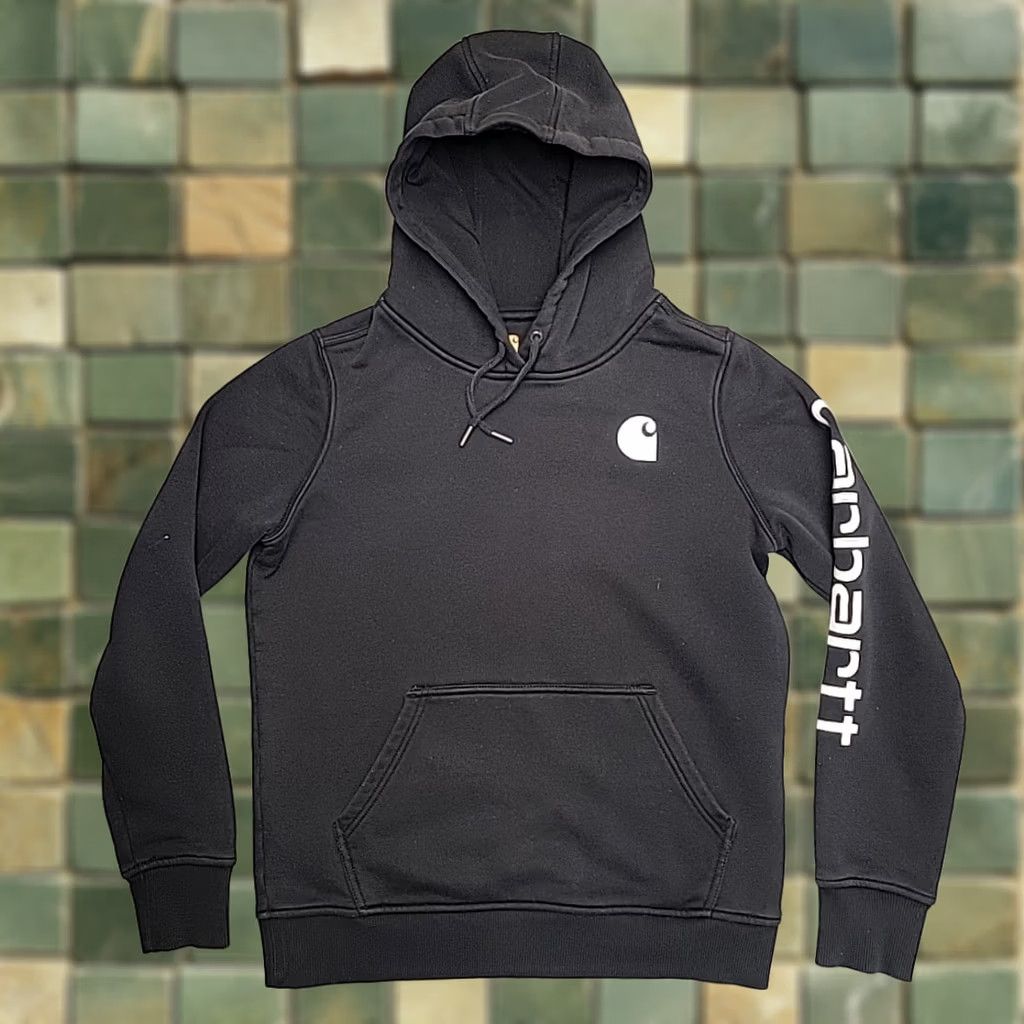 Carhartt Carhartt Hoodie Womens S Black 4-6 Hooded Sweatshirt Work Pullover Fleece Size S / US 4 / IT 40 - 1 Thumbnail