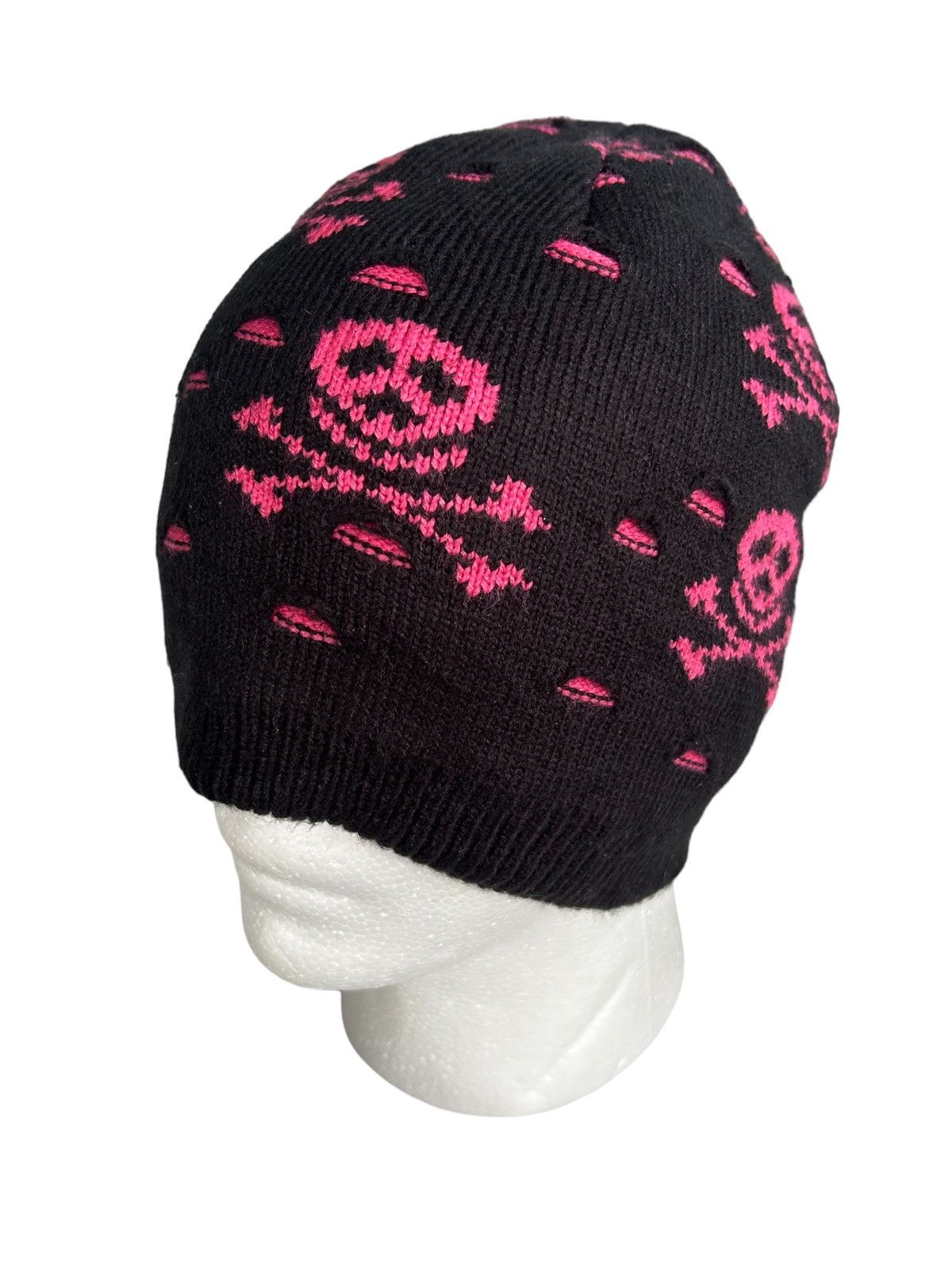 14th Addiction × Japanese Brand Skull Punk Bondage Distressed Reversible Beanie hats ☠️ Size ONE SIZE - 7 Thumbnail