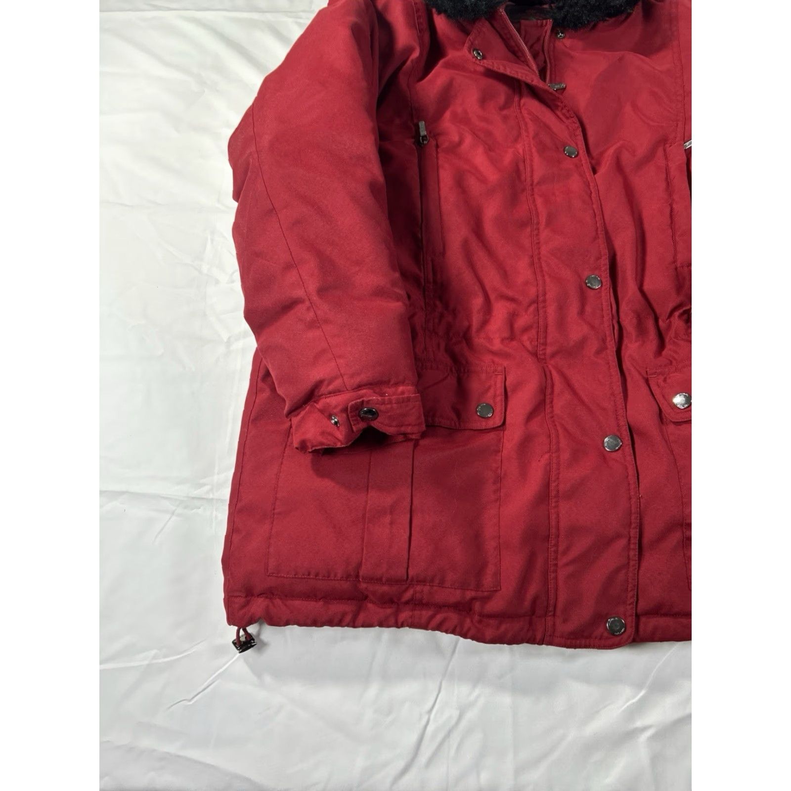 Ralph Lauren Lauren Ralph Lauren Down Jacket Womens M Red Parka Hooded Fur Trim Zipper Pockets Winter Casual Coat Size M / US 6-8 / IT 42-44 - 5 Thumbnail