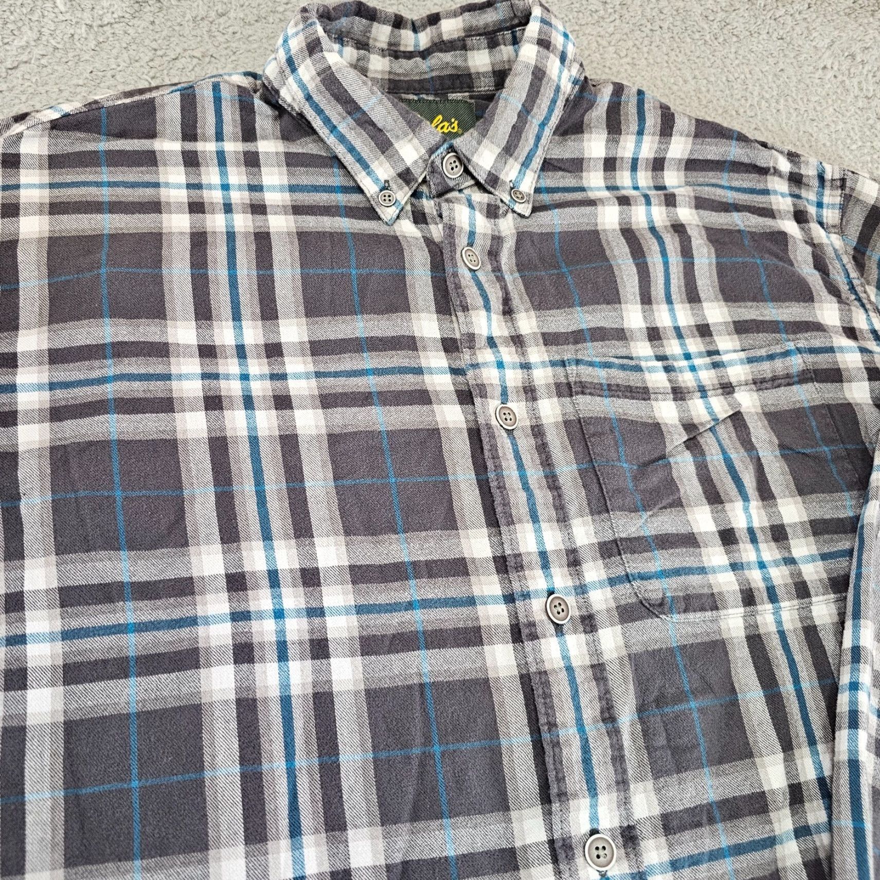 Vintage Cabelas Shirt Mens XL Gray Blue Check Long Sleeve Cotton Button Down Size XL Regular Casual Workwear Button-Up Mens Size US XL / EU 56 / 4 - 2 Thumbnail