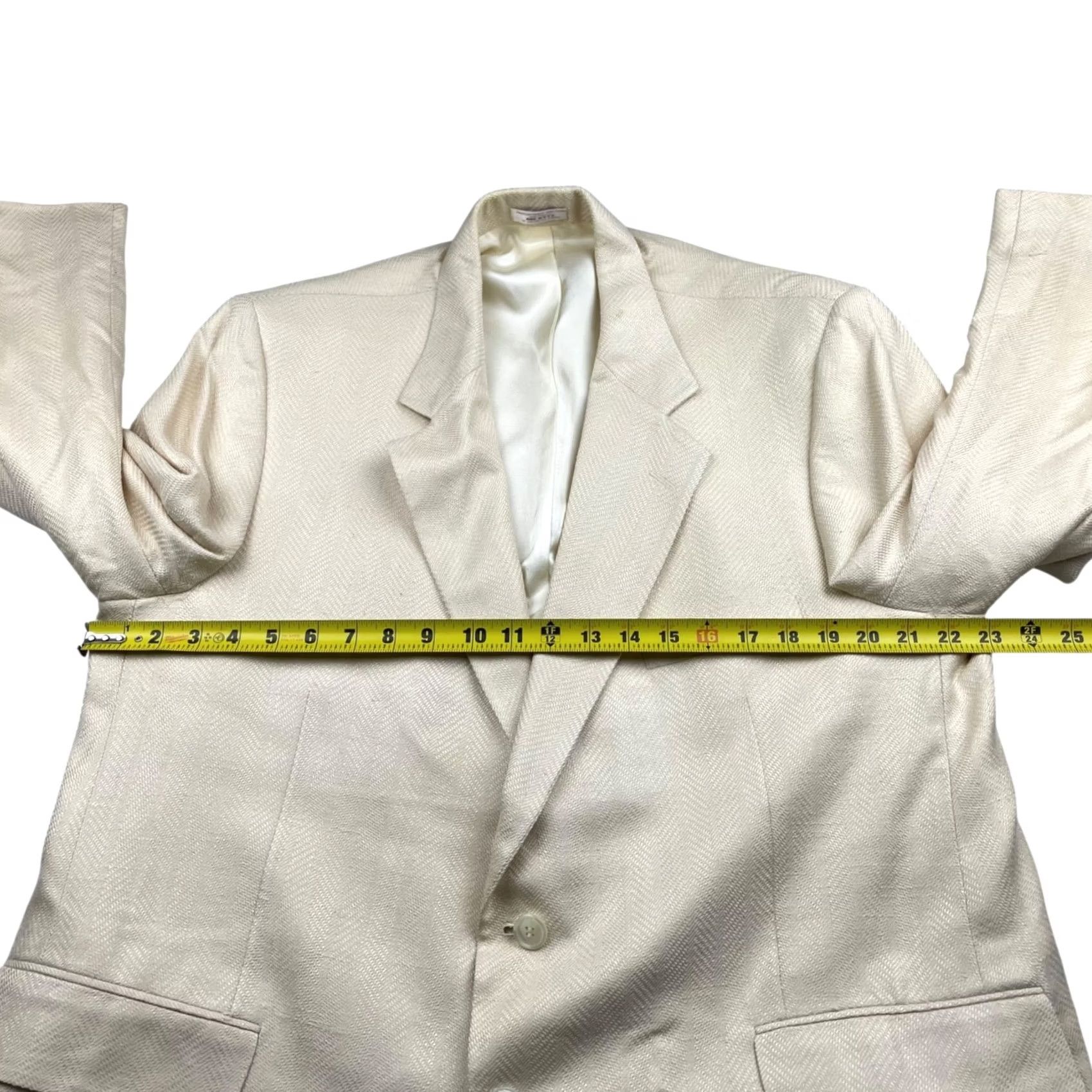 Vintage VTG Andover Reed Blazer Jacket Men’s 100% Wool 2-Button Ivory 44S USA Short Blazer Mens Size 44R - 7 Thumbnail